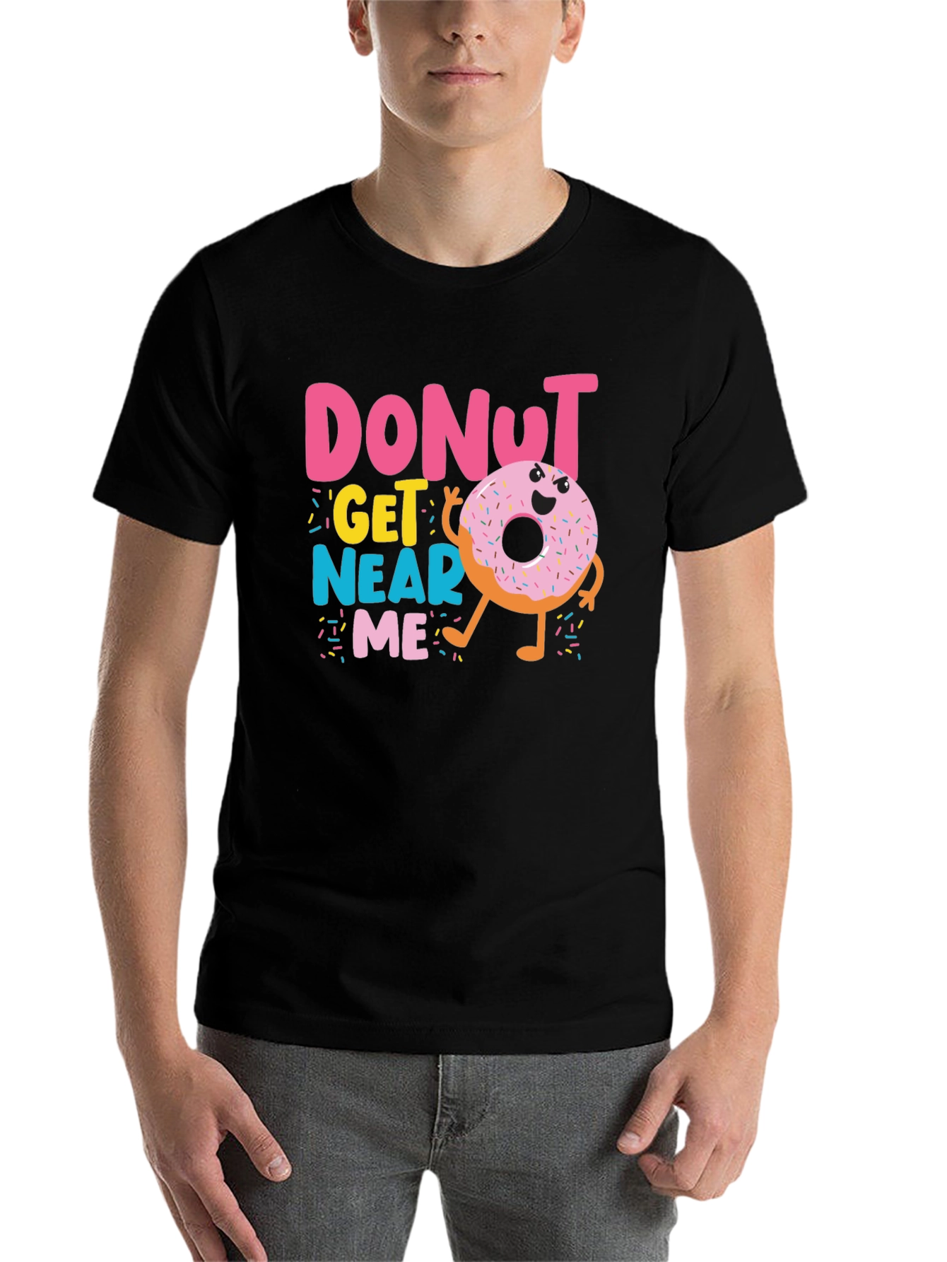 Black Donut Get Near Me Graphic T-Shirt view 7
