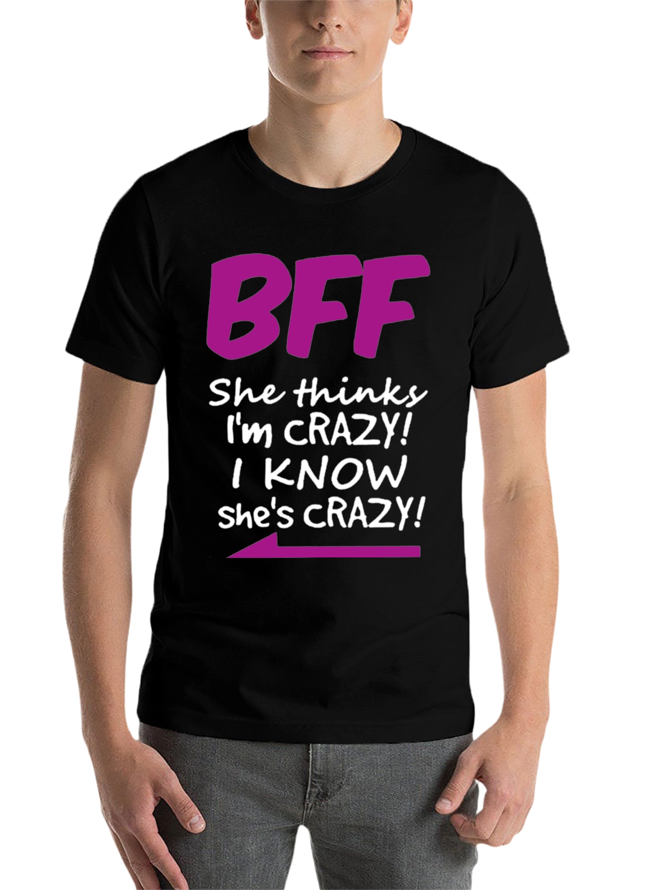 Black BFF Crazy Matching T-Shirt view 7