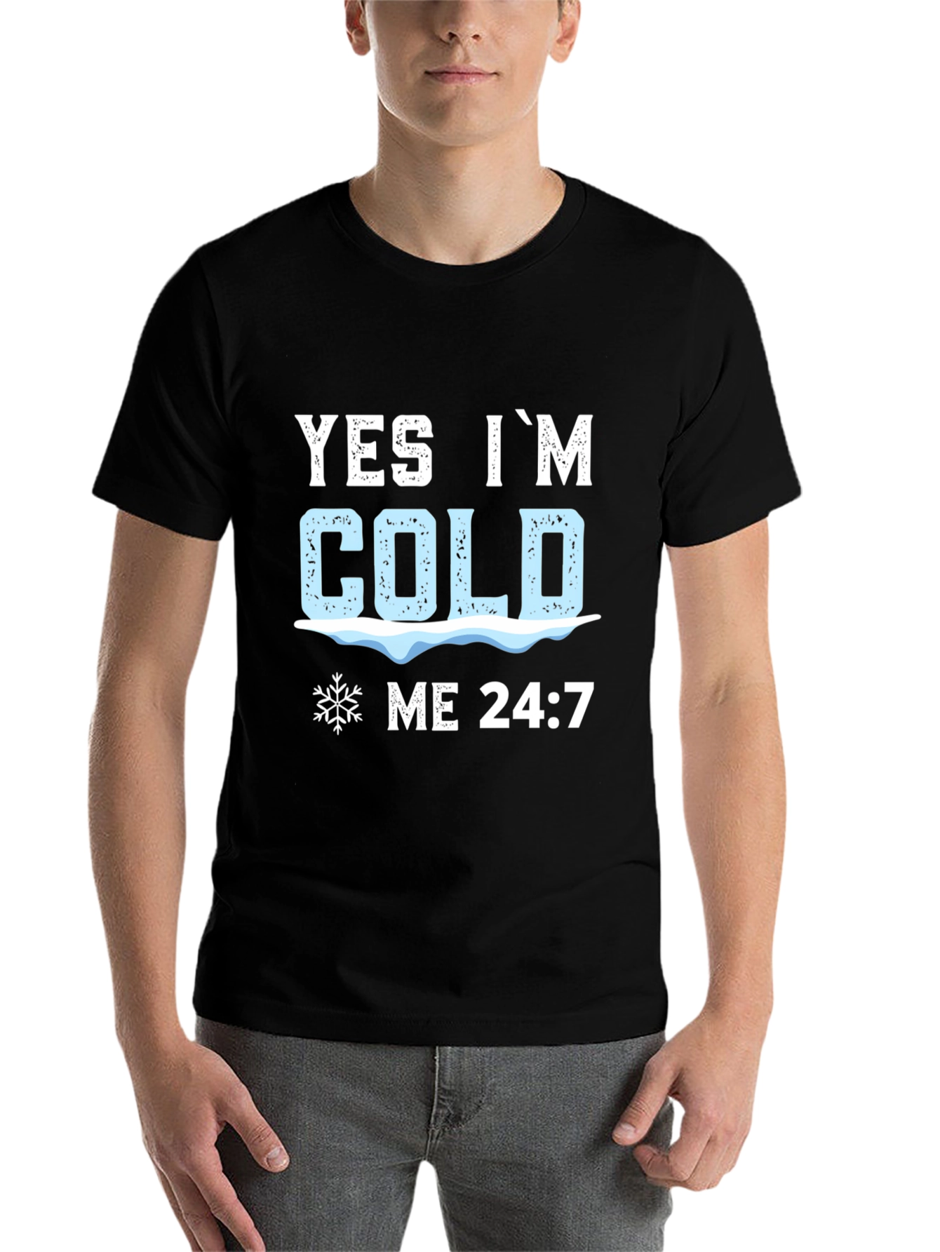 Black Yes I'm Cold 24:7 Graphic Tee view 7