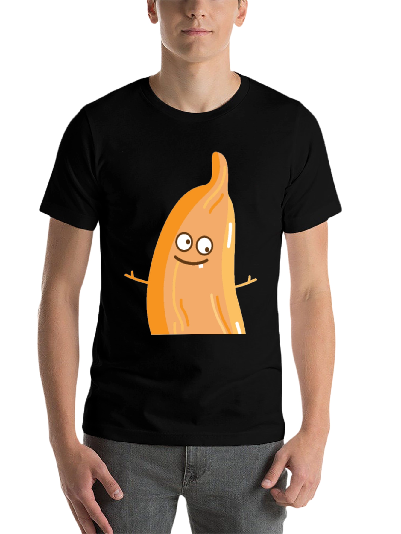 Black Funny Cartoon Food T-Shirt view 7