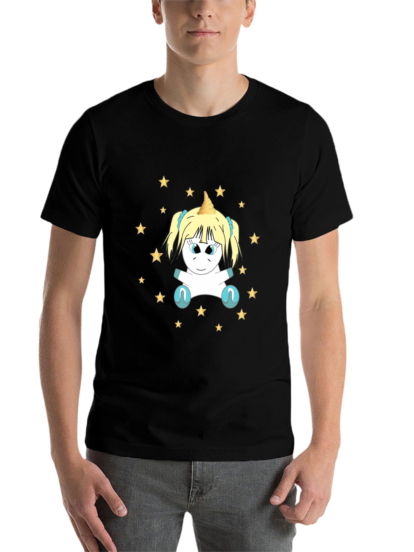 Black Unicorn Starry Night Graphic Tee view 7