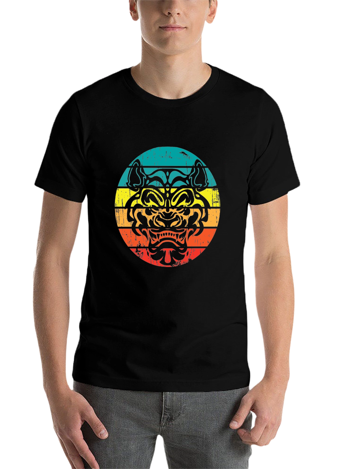 Black Retro Tiger Graphic T-Shirt - Black view 7