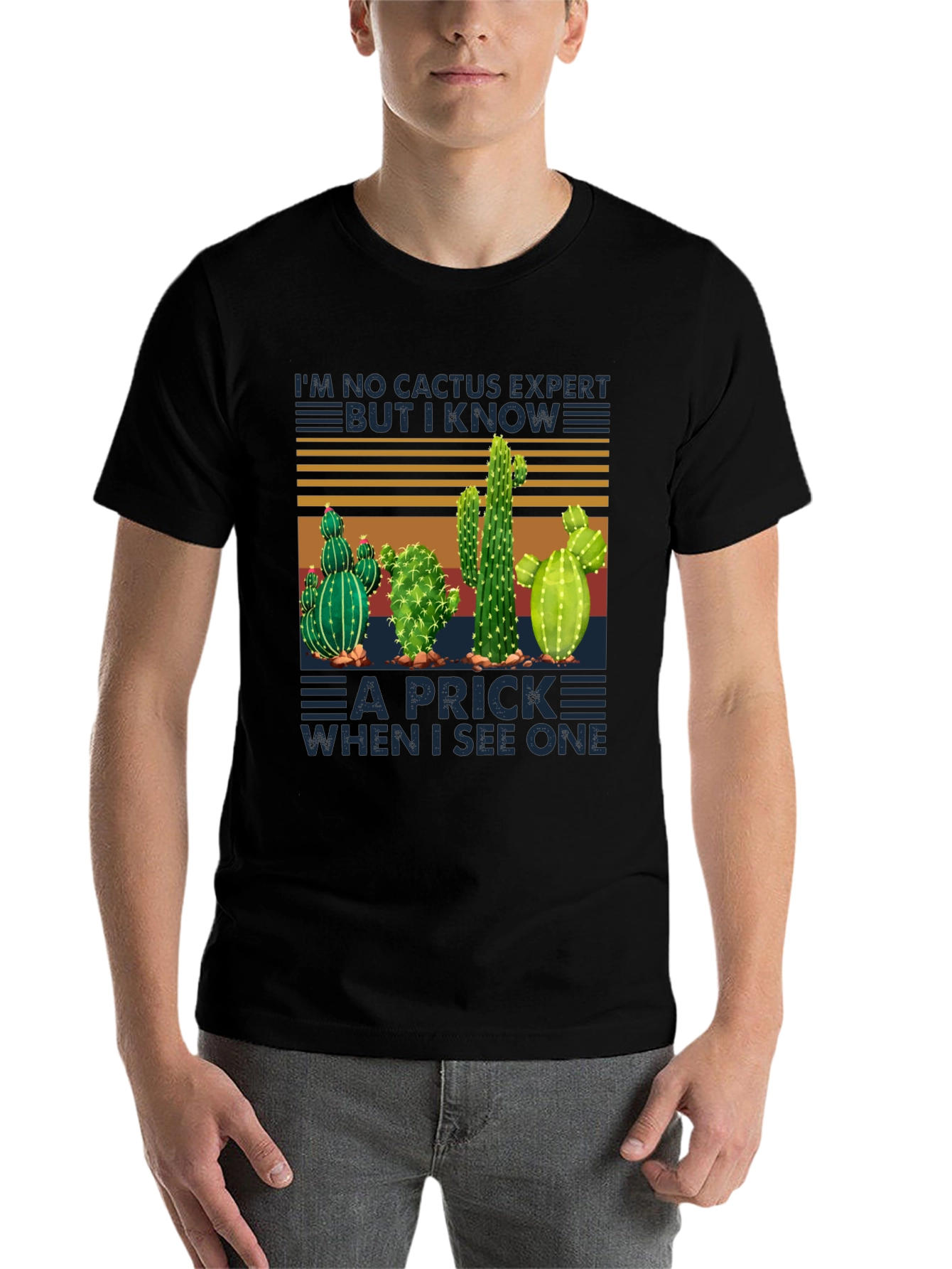 Black Cactus Expert Graphic Tee - Funny Plant Lover T-Shirt view 7