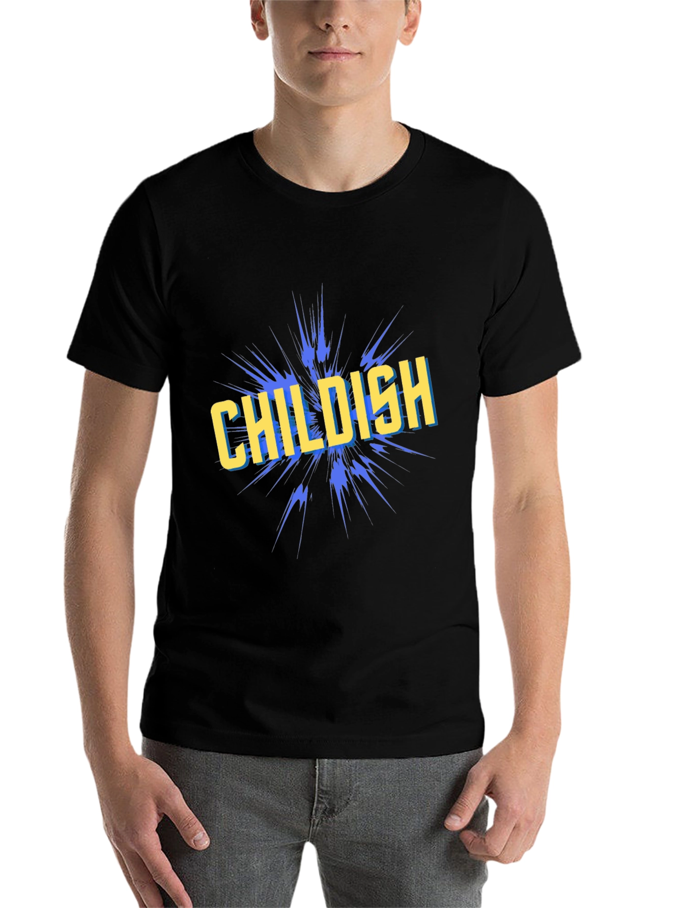 Black Childish Graphic Tee - Black Cotton Blend view 7