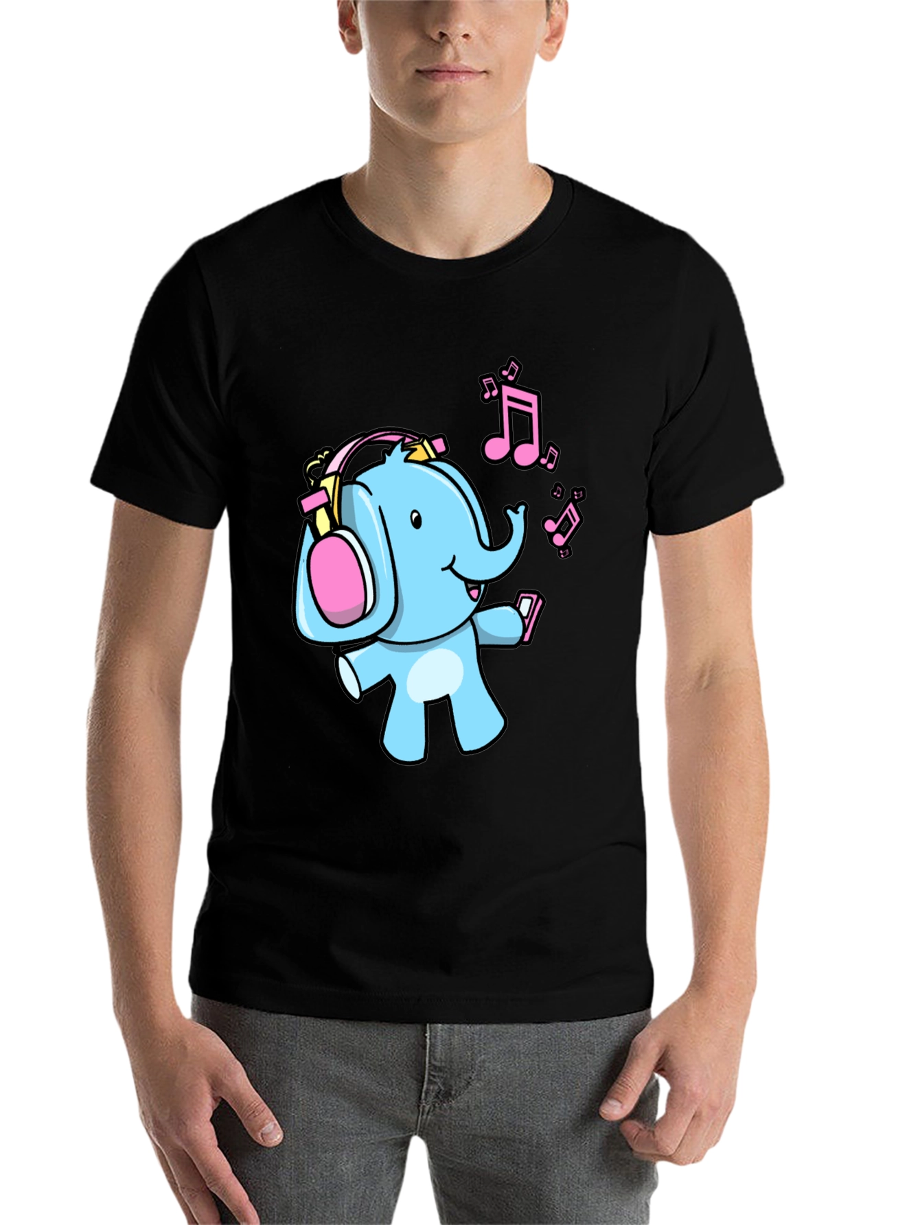 Black Elephant DJ Graphic Tee - Fun Music Lover Shirt view 7