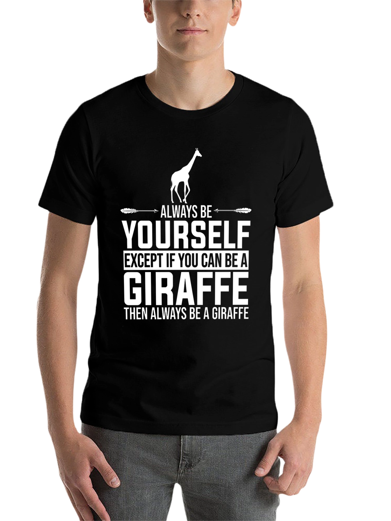 Black Always Be a Giraffe Graphic T-Shirt view 7