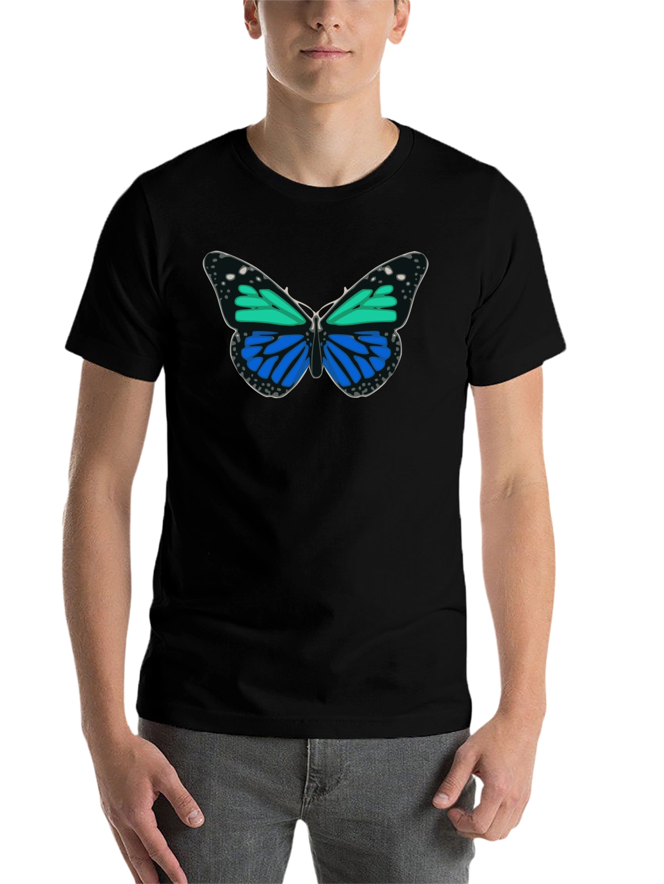 Black Butterfly Graphic Black Tee view 7