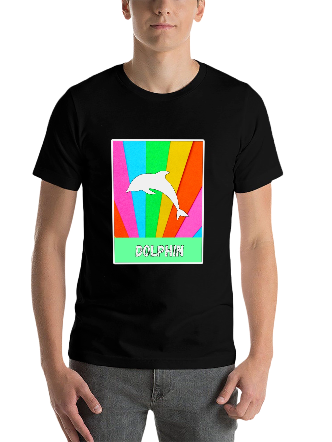 Black Dolphin Graphic Tee - Colorful & Fun view 7