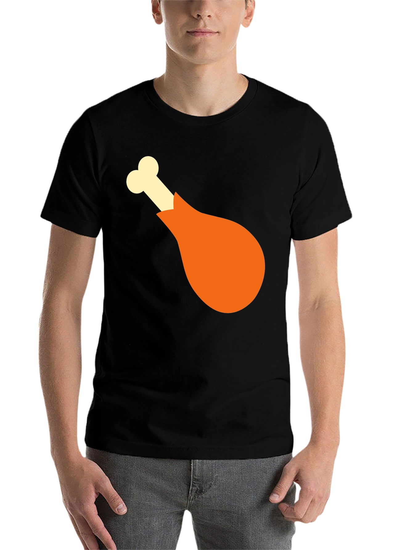 Black Funny Turkey Leg Graphic T-Shirt - Thanksgiving Tee view 7