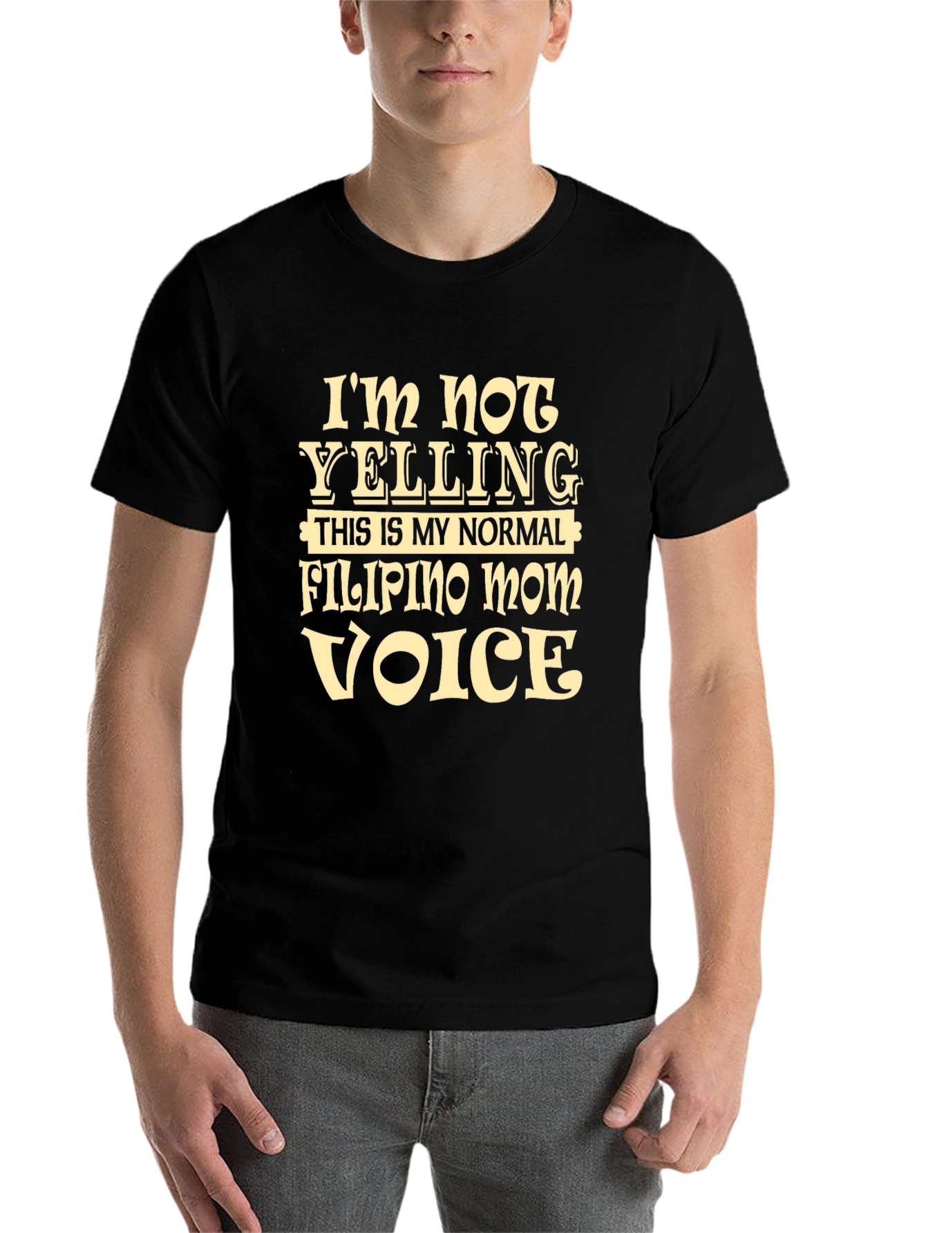 Black Filipino Mom Voice Novelty T-Shirt - Funny Gift view 7
