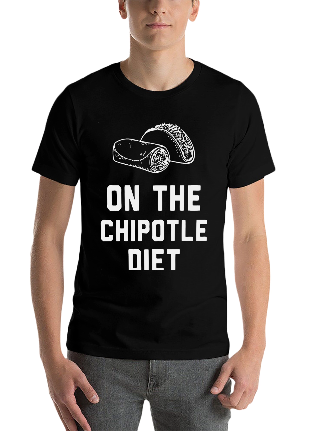 Black Chipotle Diet Graphic T-Shirt - Funny Foodie Tee view 7