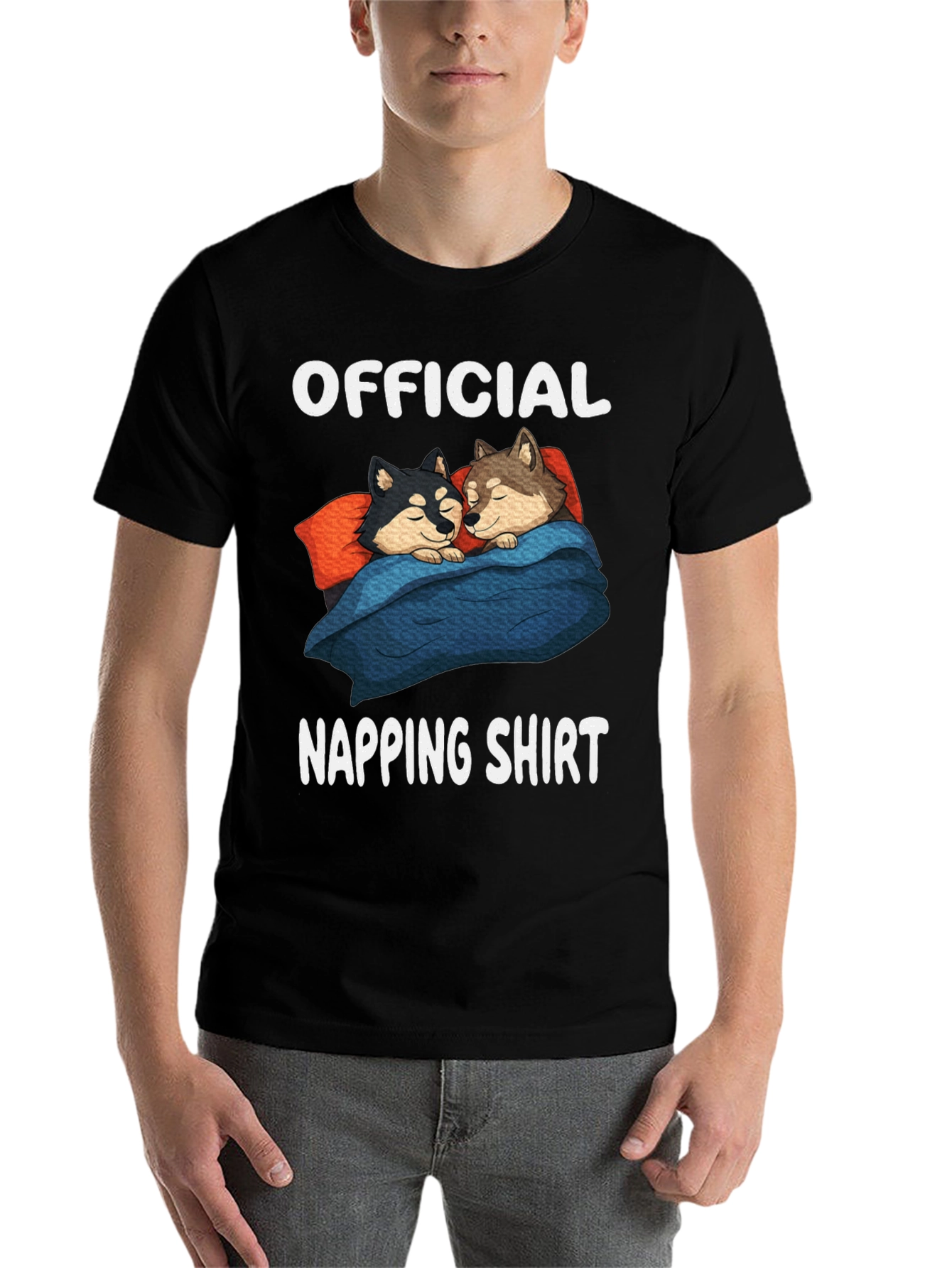 Black Official Napping Shirt - Sleeping Dogs Graphic Tee view 7