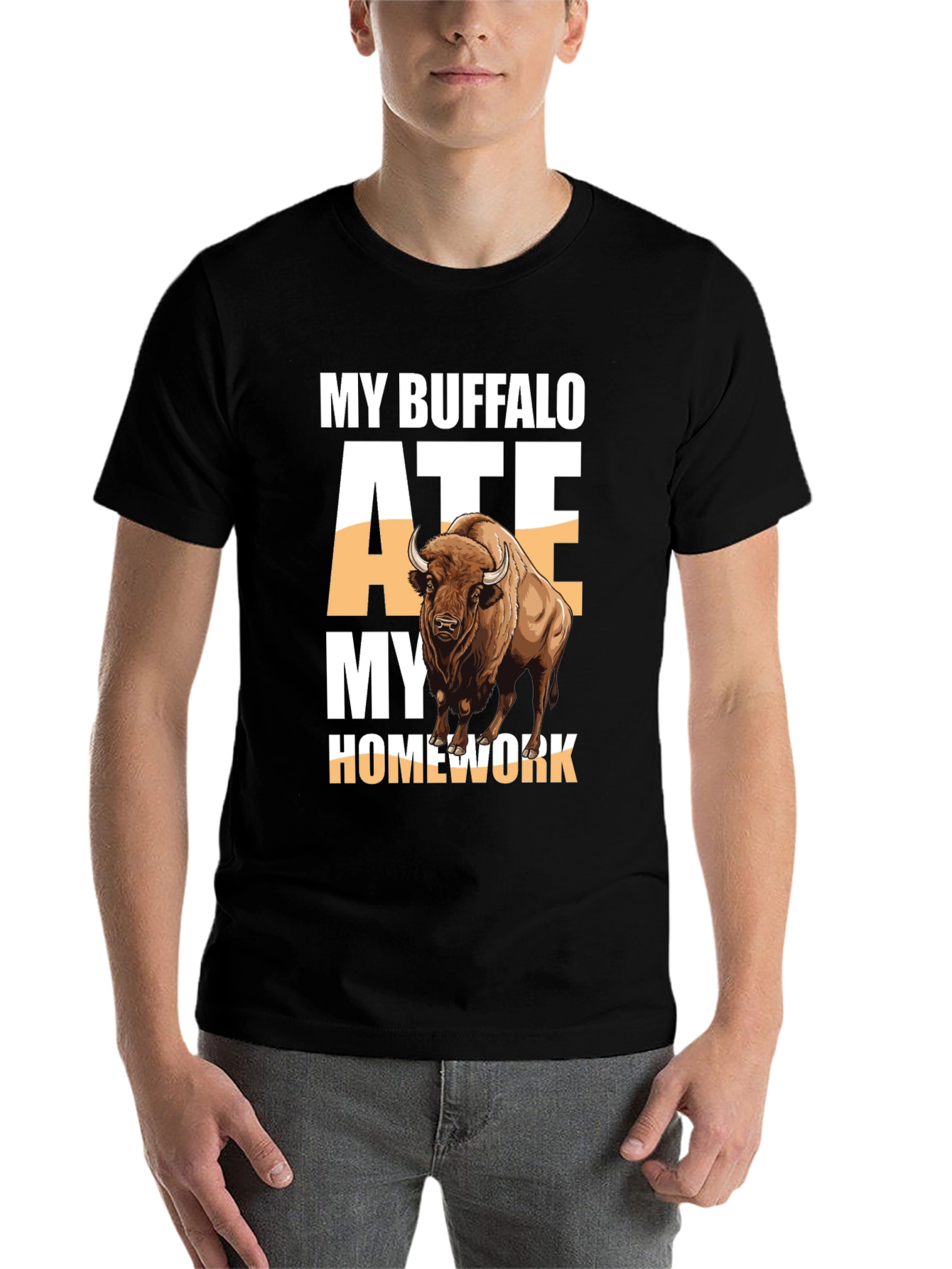 Black My Buffalo Ate My Homework T-Shirt view 7