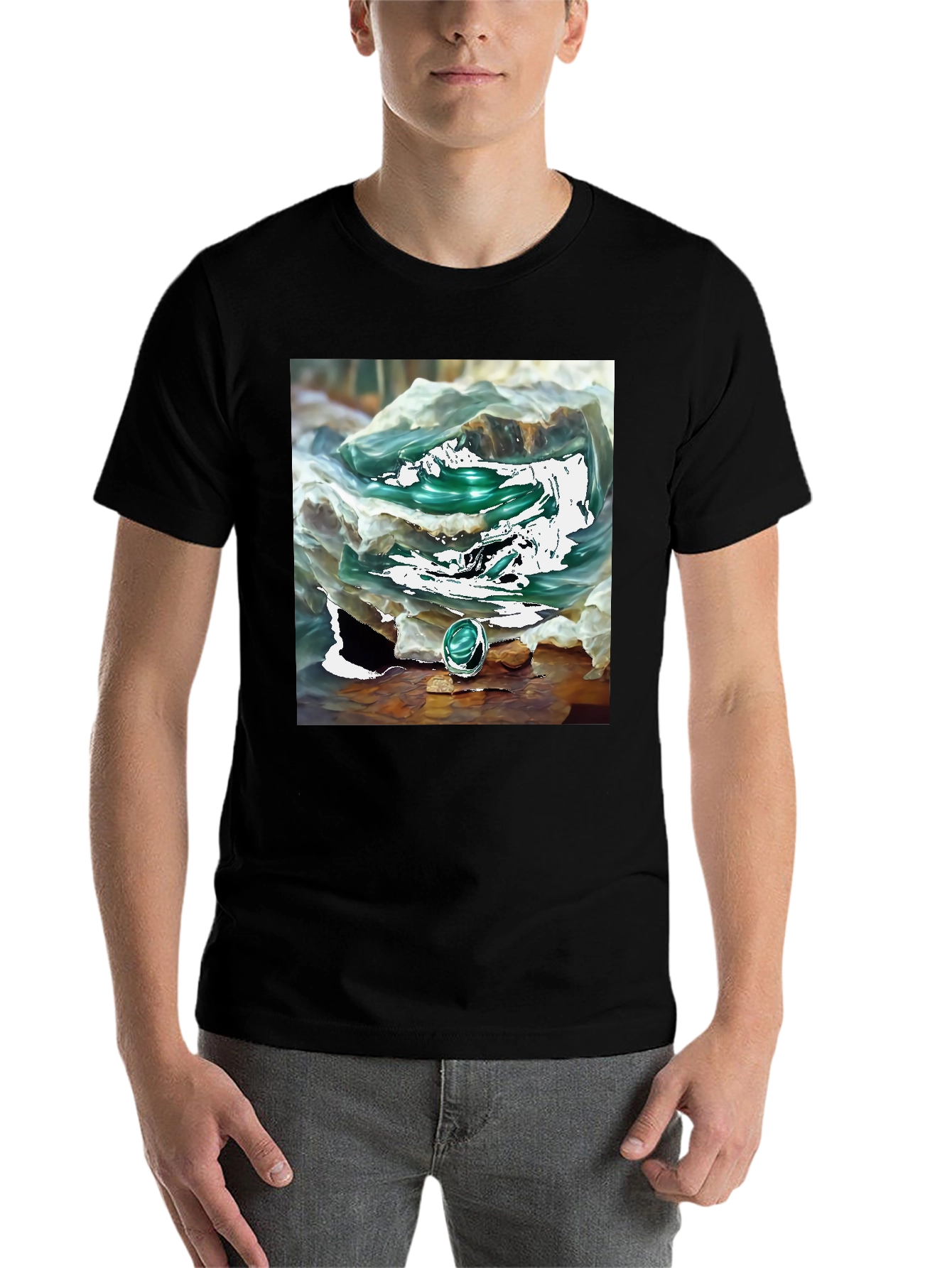 Black Emerald Gemstone T-Shirt view 7