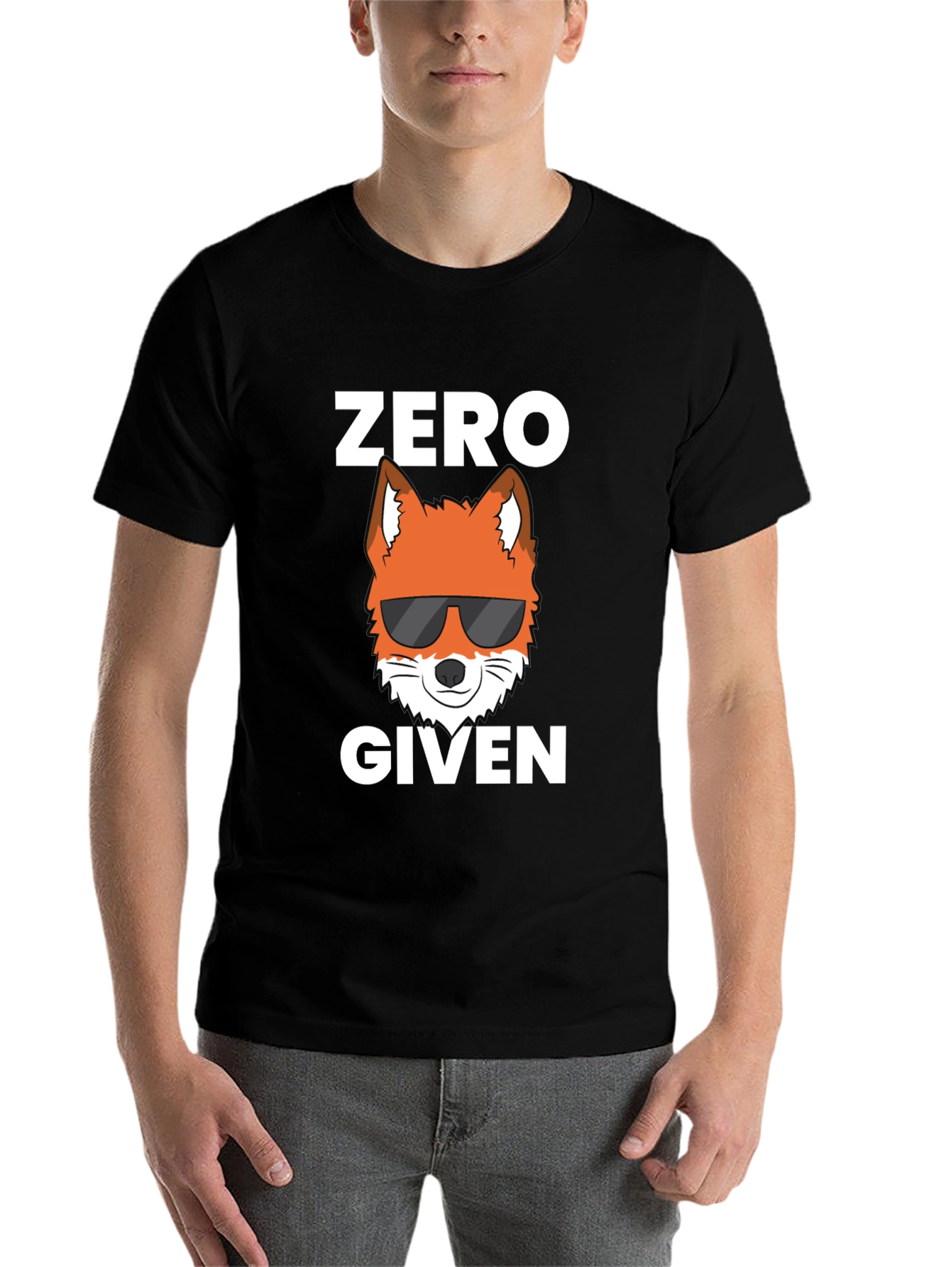 Black Zero Fox Given T-Shirt - Sarcastic Graphic Tee view 7