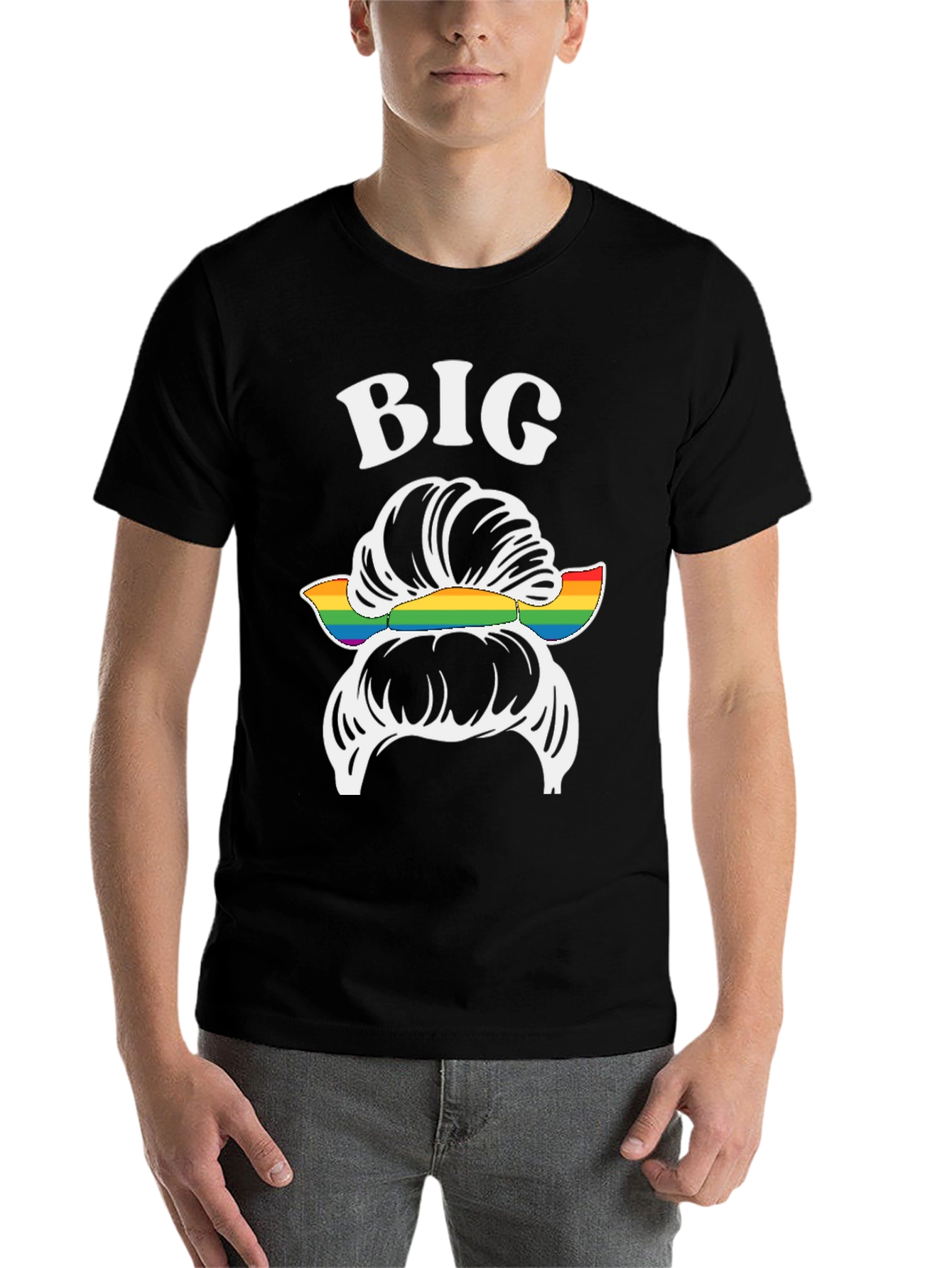 Big Messy Bun LGBT Pride T-Shirt - 7
