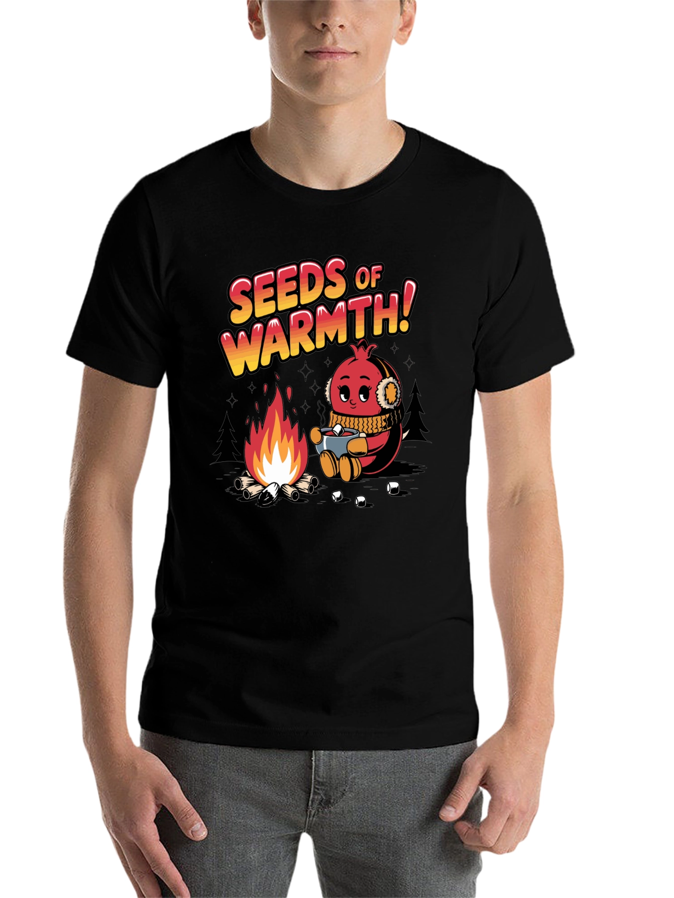 Black Seeds of Warmth Graphic T-Shirt view 7