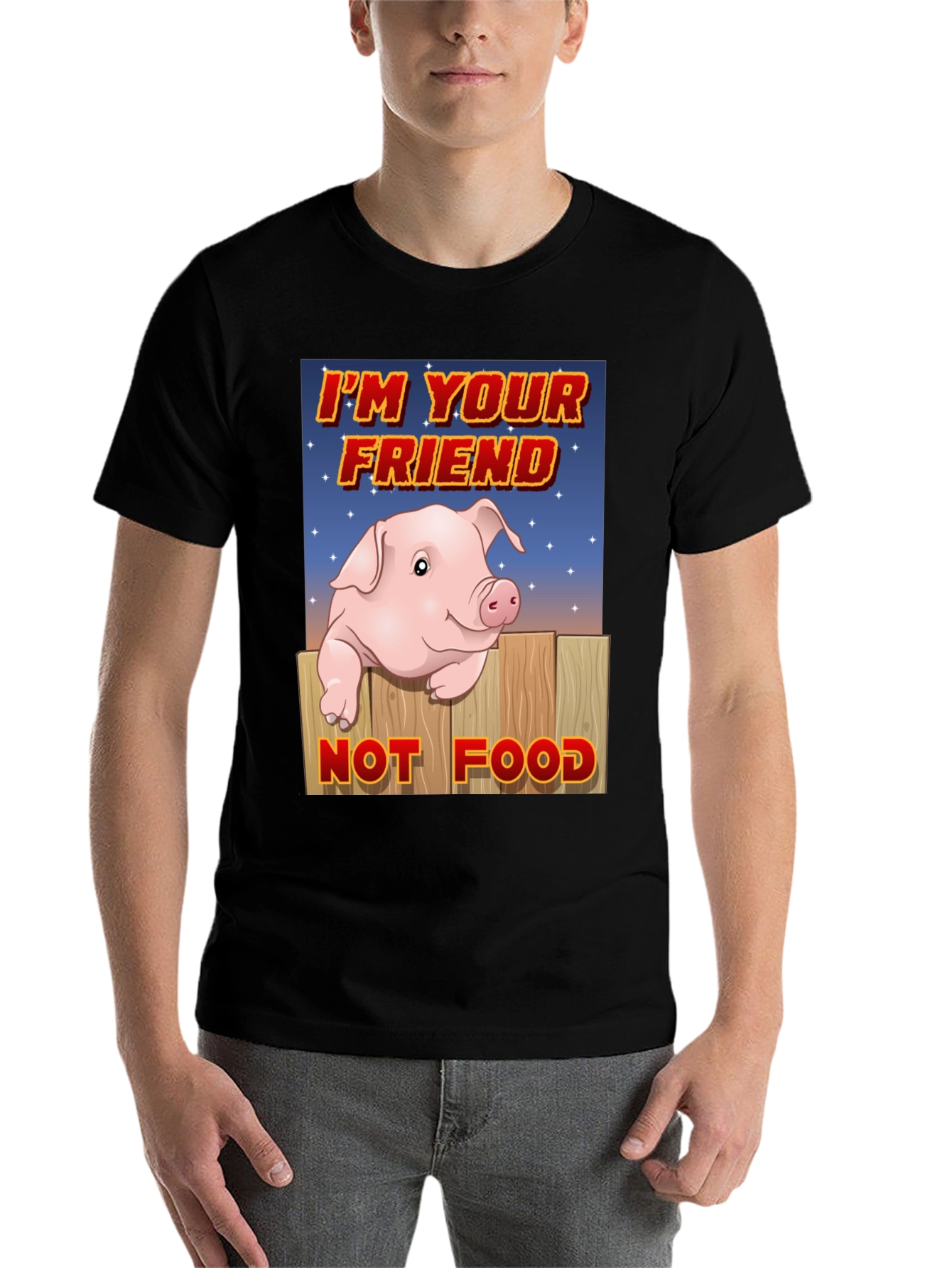 Black Pig Friend T-Shirt: Animal Rights Vegan Tee view 7