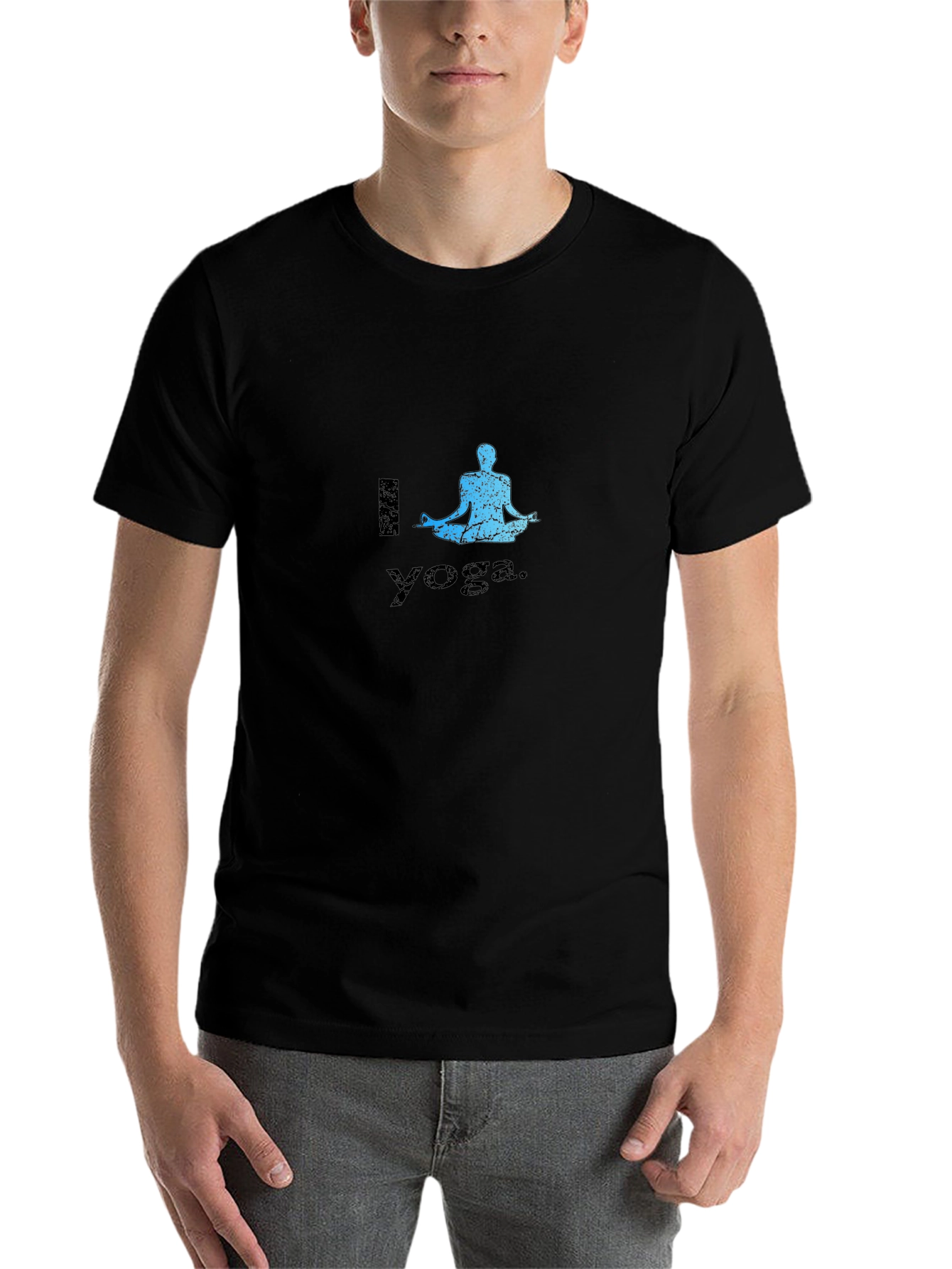 Black I Love Yoga Black T-Shirt view 7