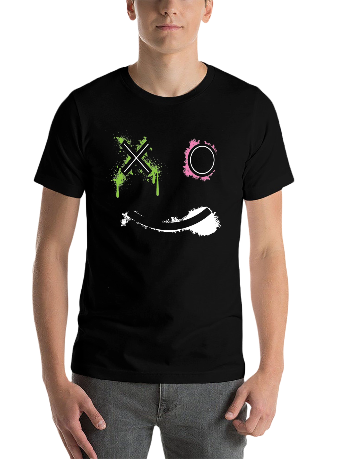 Black Abstract Graphic Print Black T-Shirt view 7