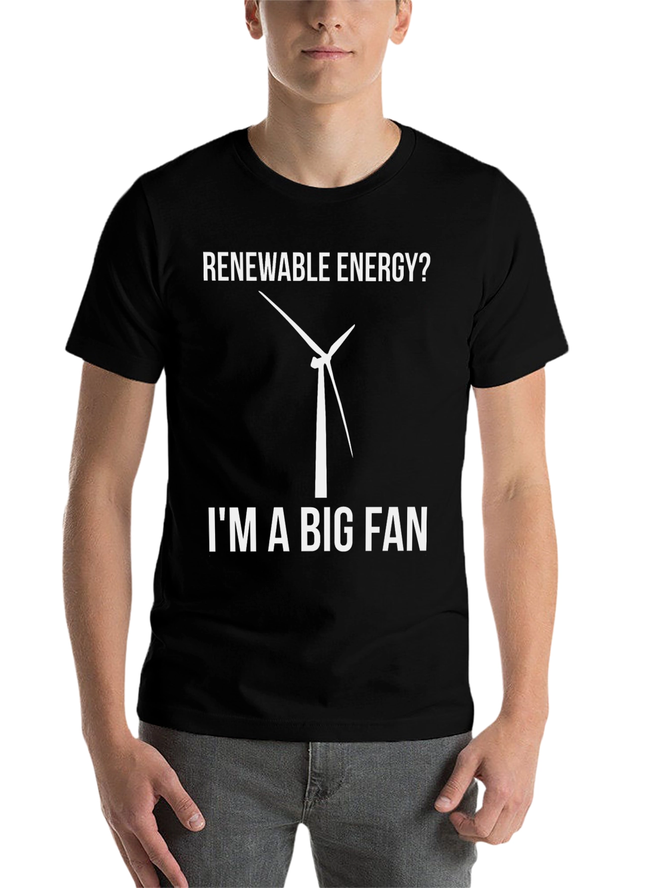Black Renewable Energy Fan T-Shirt view 7