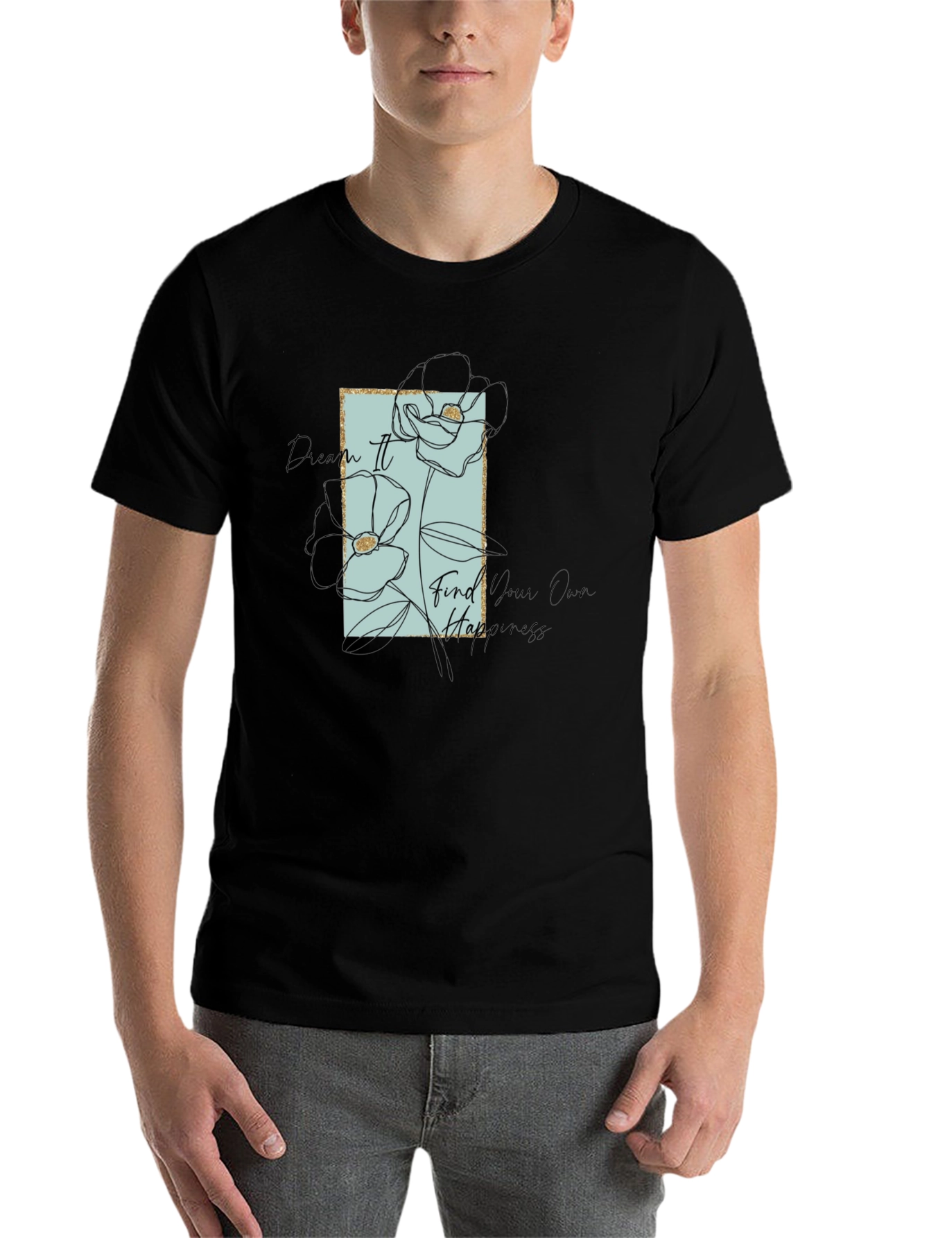 Black Dream It Graphic Tee - Find Your Happiness view 7