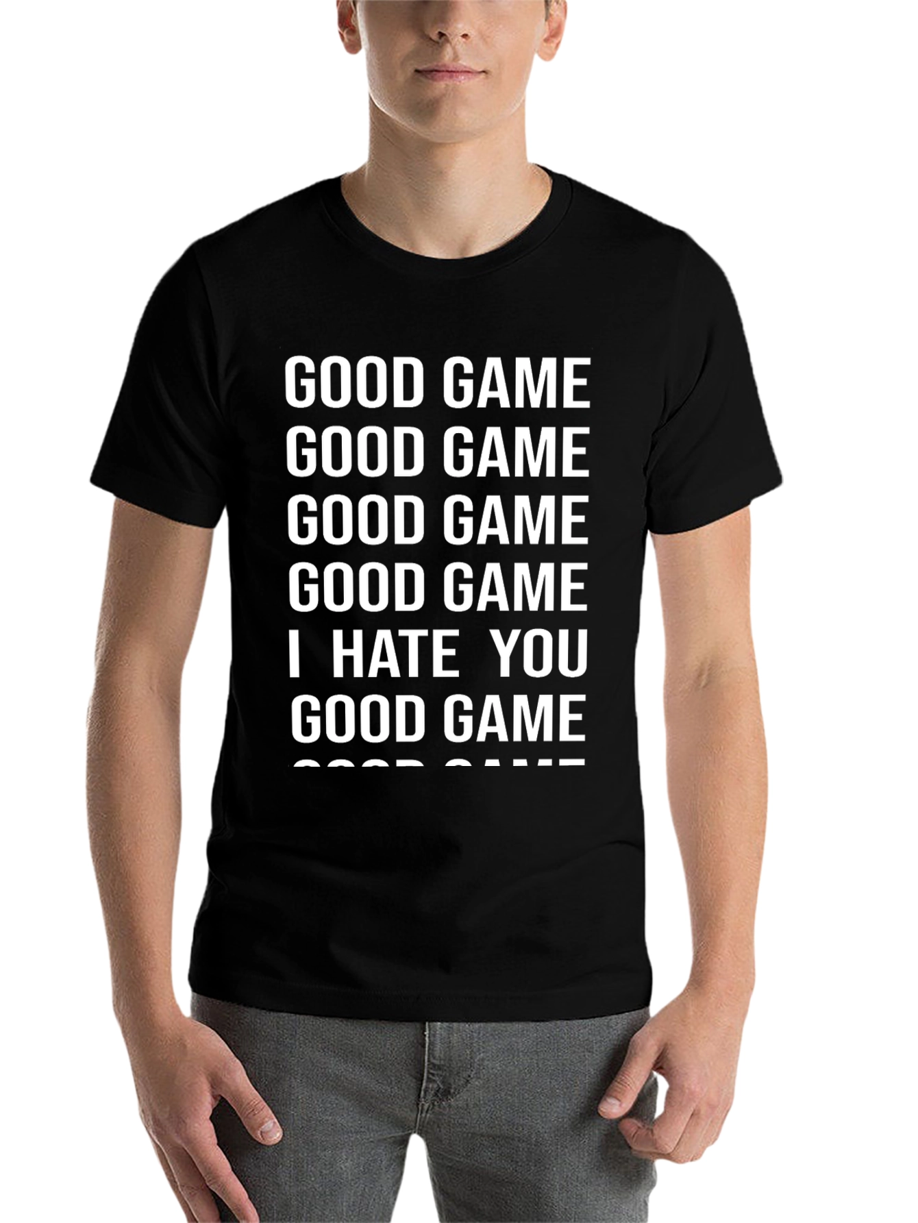 Black Funny Good Game I Hate You T-Shirt view 7