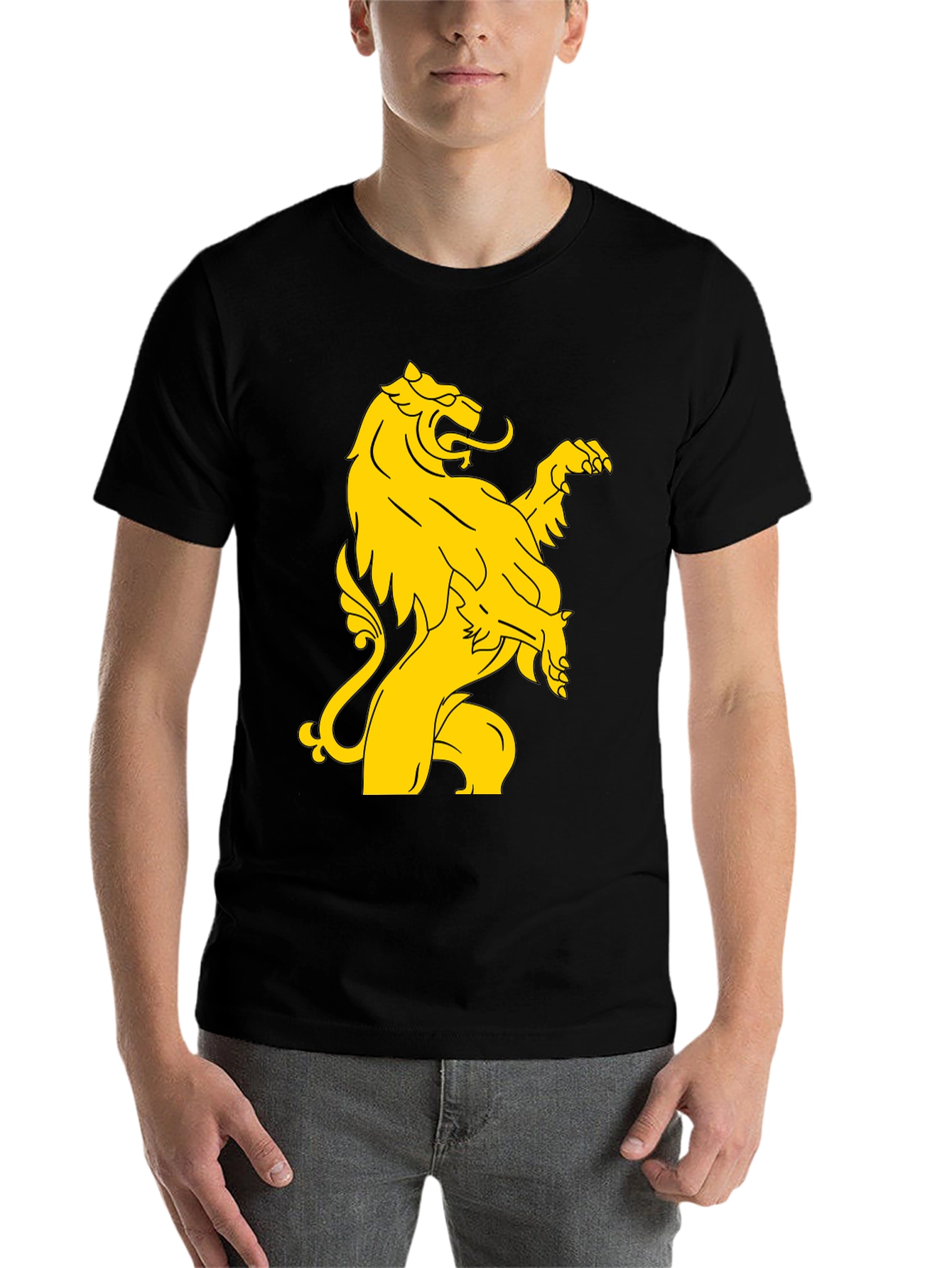 Black Lion Rampant Graphic T-Shirt - Black view 7