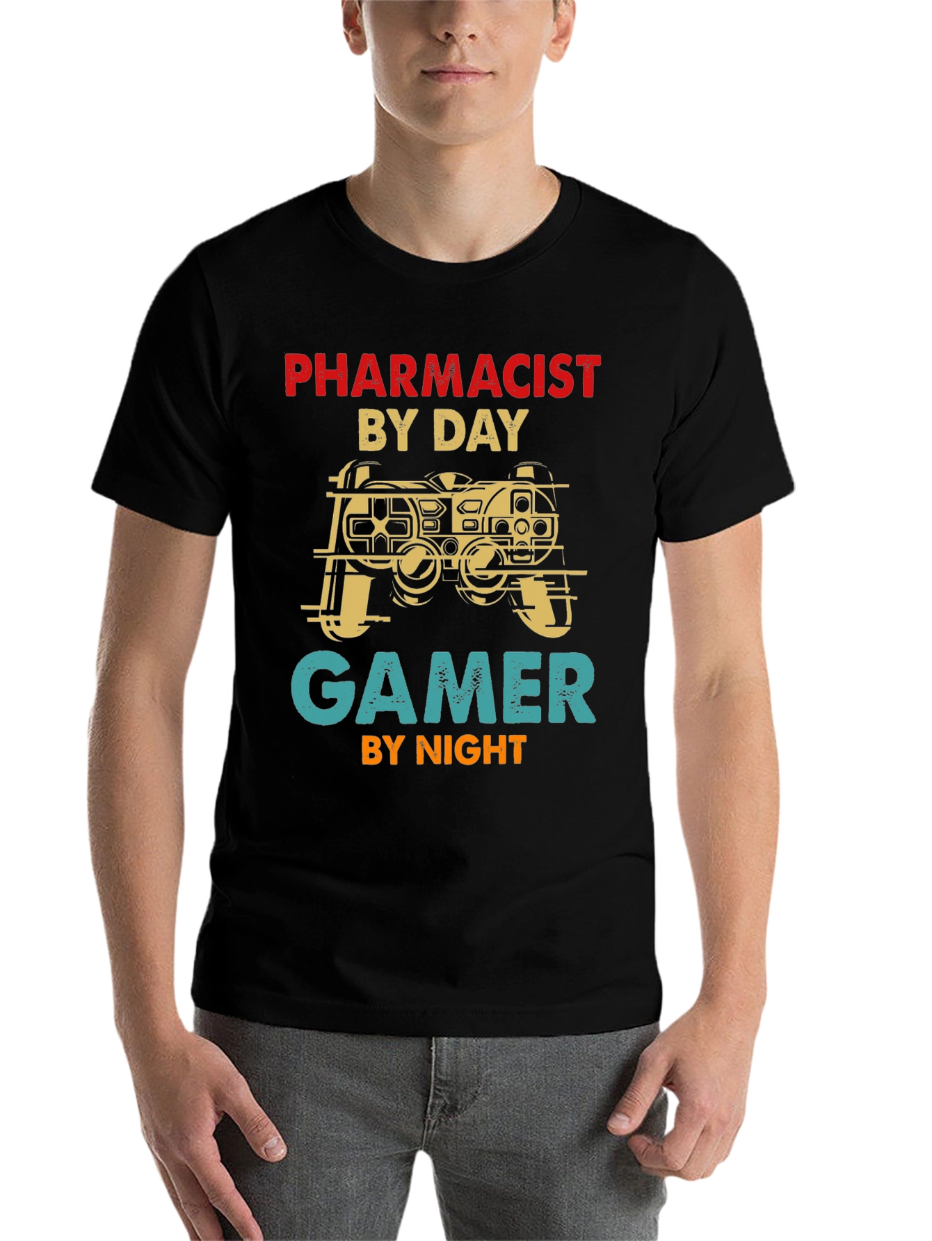 Black Pharmacist Gamer T-Shirt - Novelty Apparel view 7