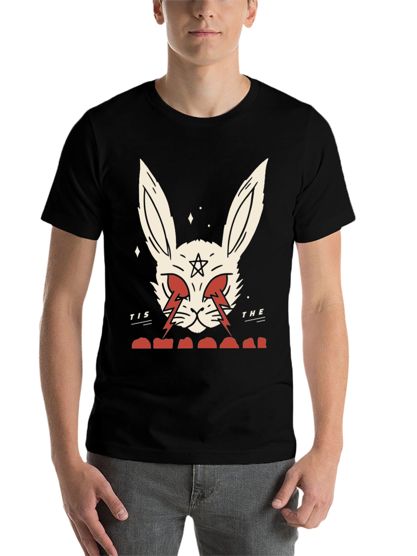 Black Occult Rabbit Graphic Tee view 7