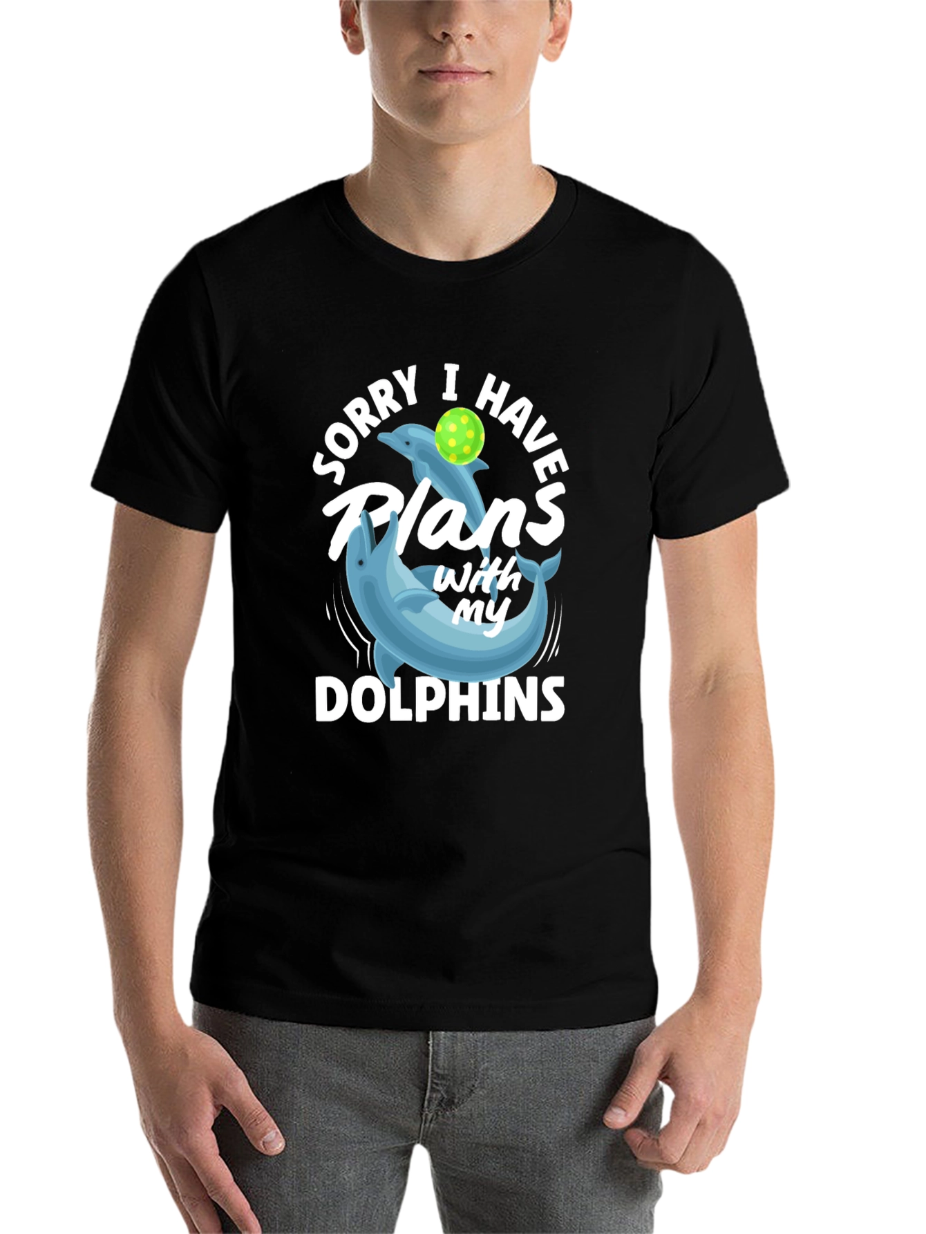 Black Dolphin Plans Graphic T-Shirt view 7
