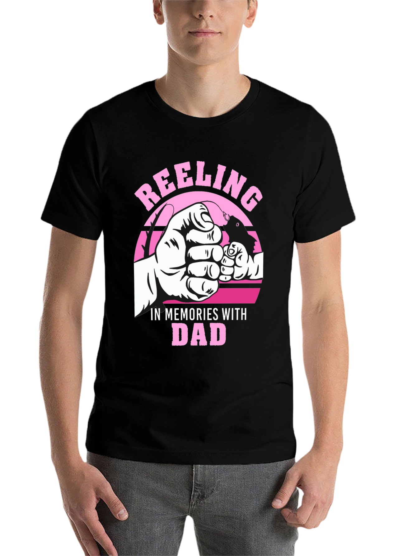 Black Reeling in Memories with Dad T-Shirt view 7
