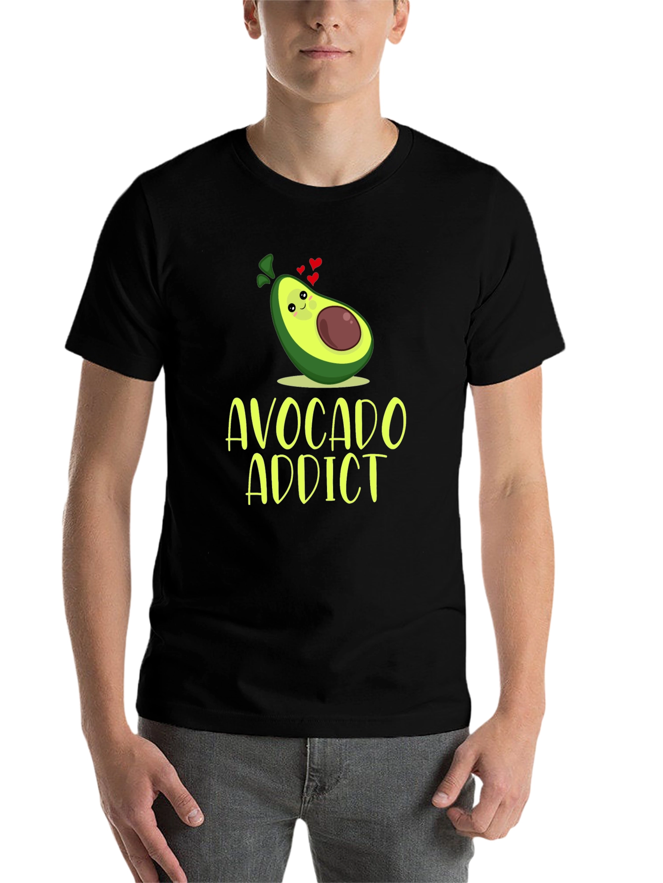 Black Avocado Addict Graphic Tee - Trendy Foodie T-Shirt view 7