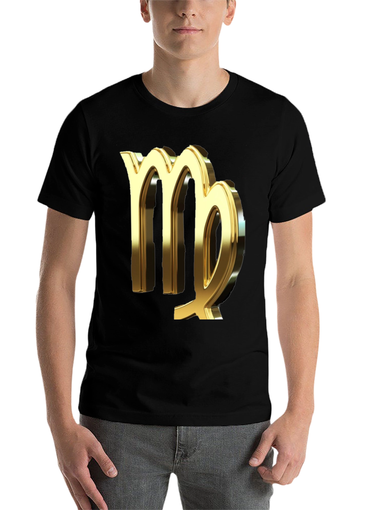 Black Zodiac Virgo Symbol T-Shirt view 7