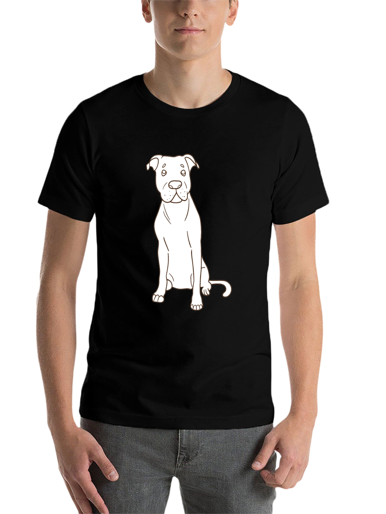 Black Dog Lover's Tee: Minimalist Pup Design view 7