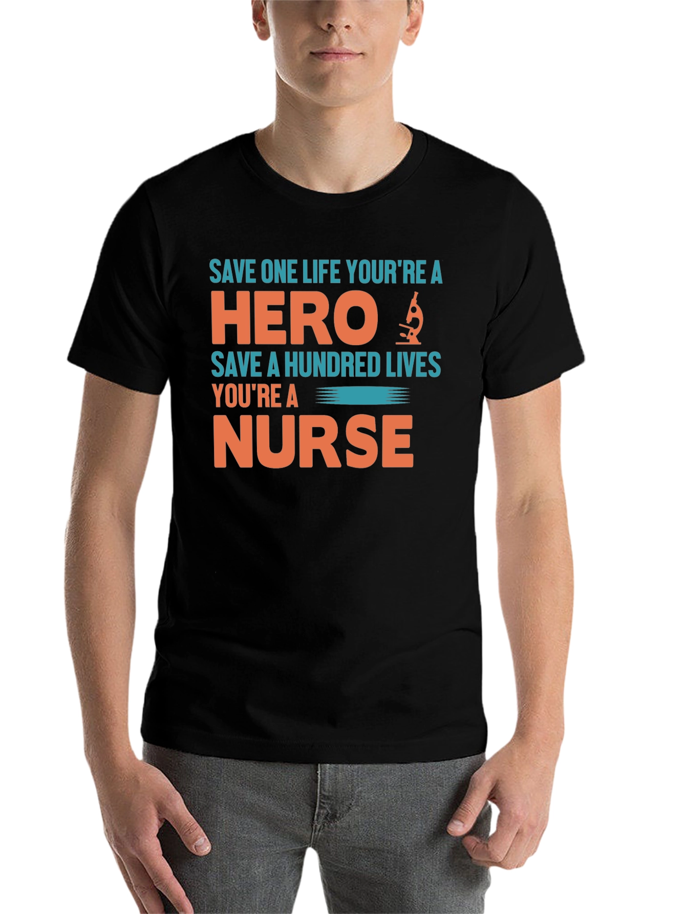 Black Nurse Hero T-Shirt - Save Lives view 7