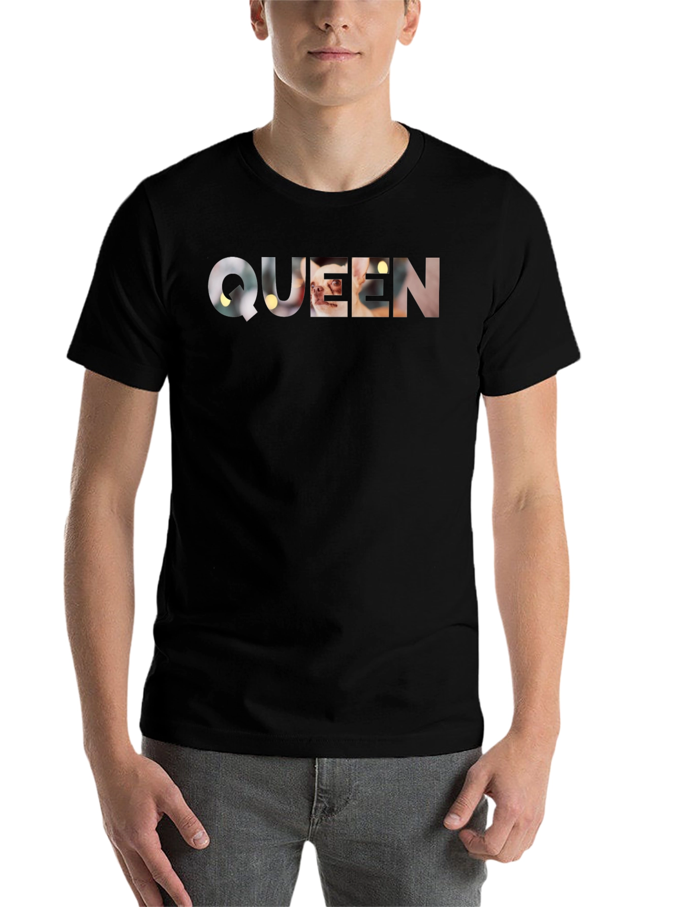 Black Queen Dog Tee - Novelty Graphic T-Shirt view 7
