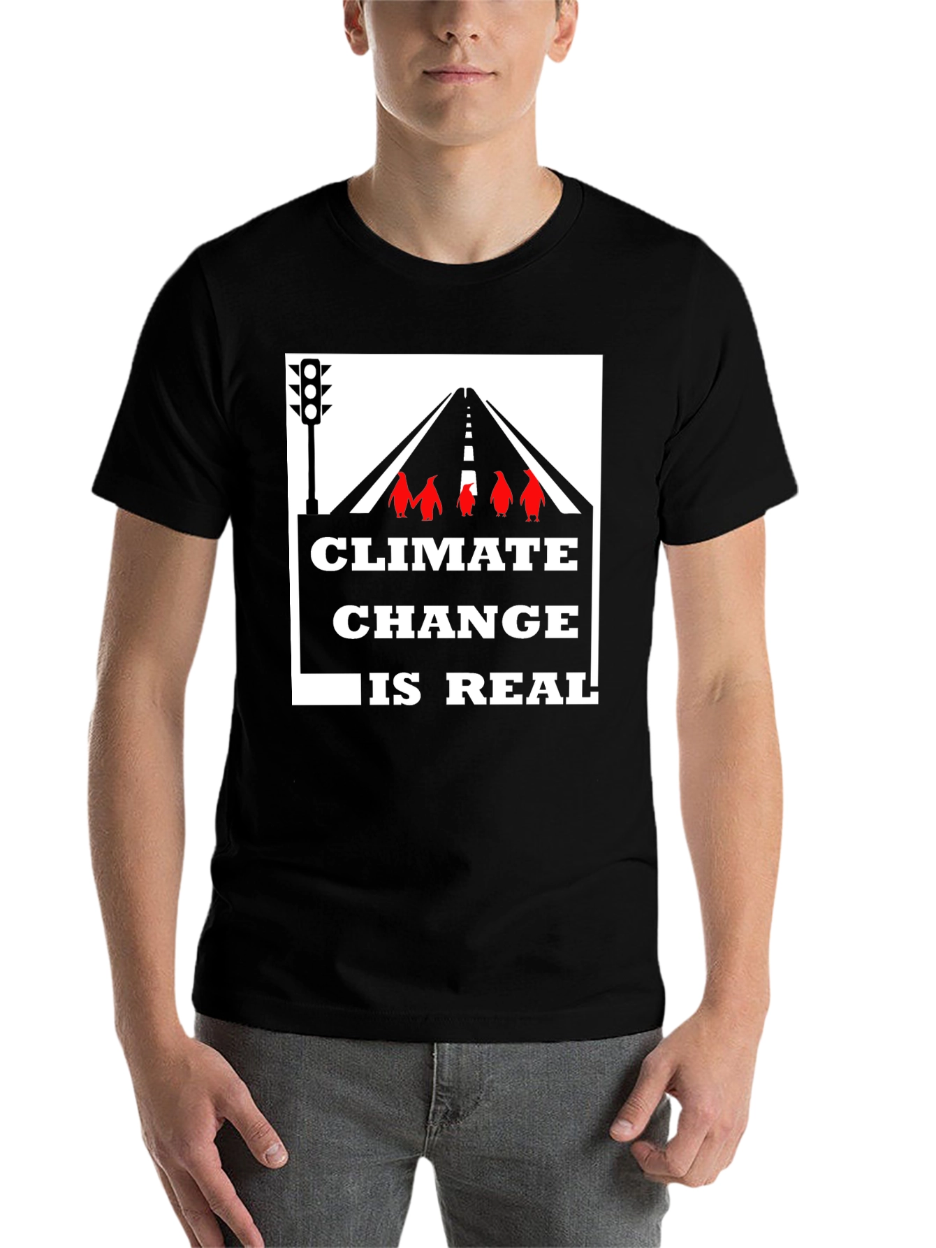 Black Climate Change Awareness Graphic Tee - Black view 7