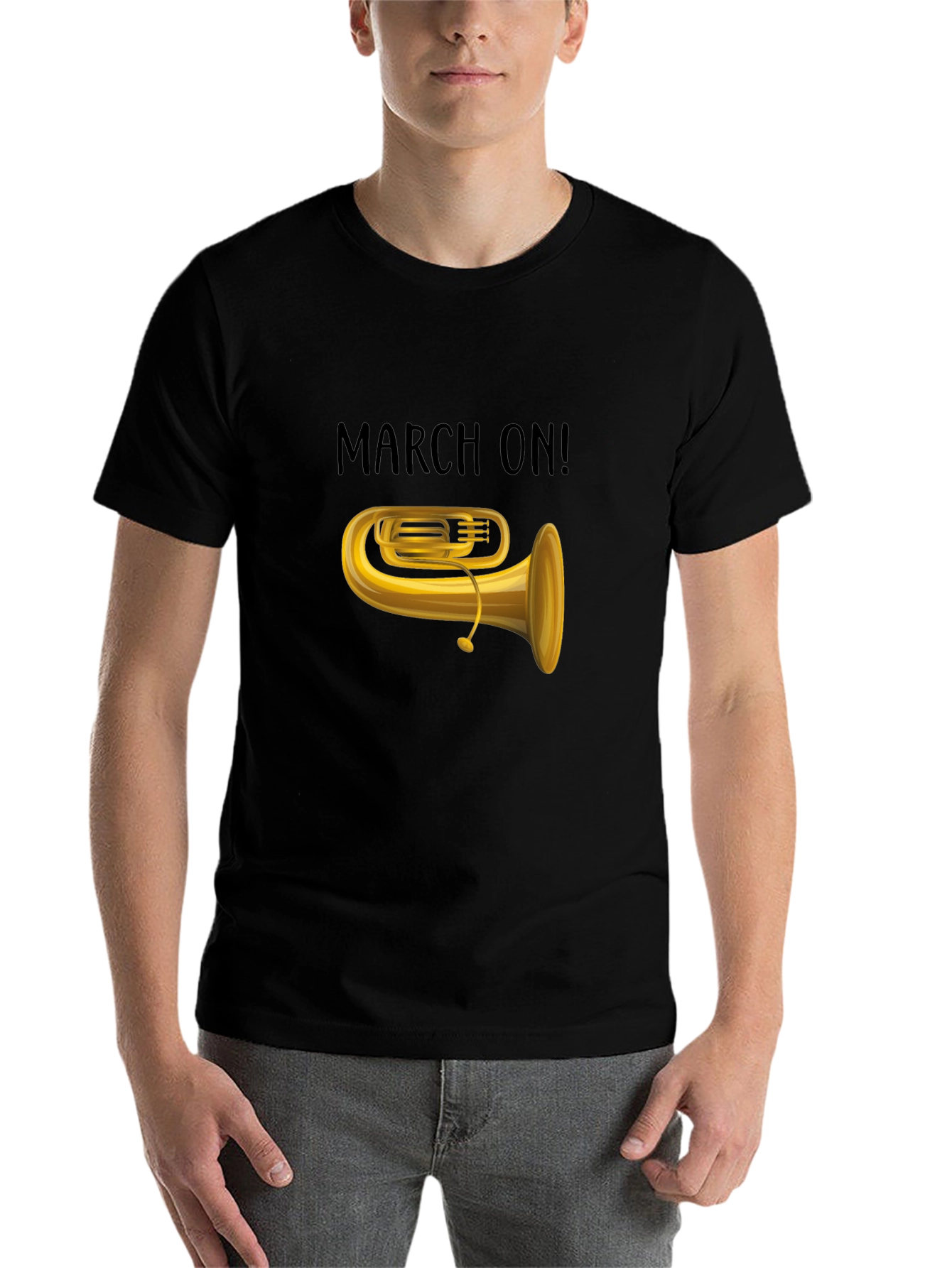 Black March On! Tuba Graphic Tee view 7
