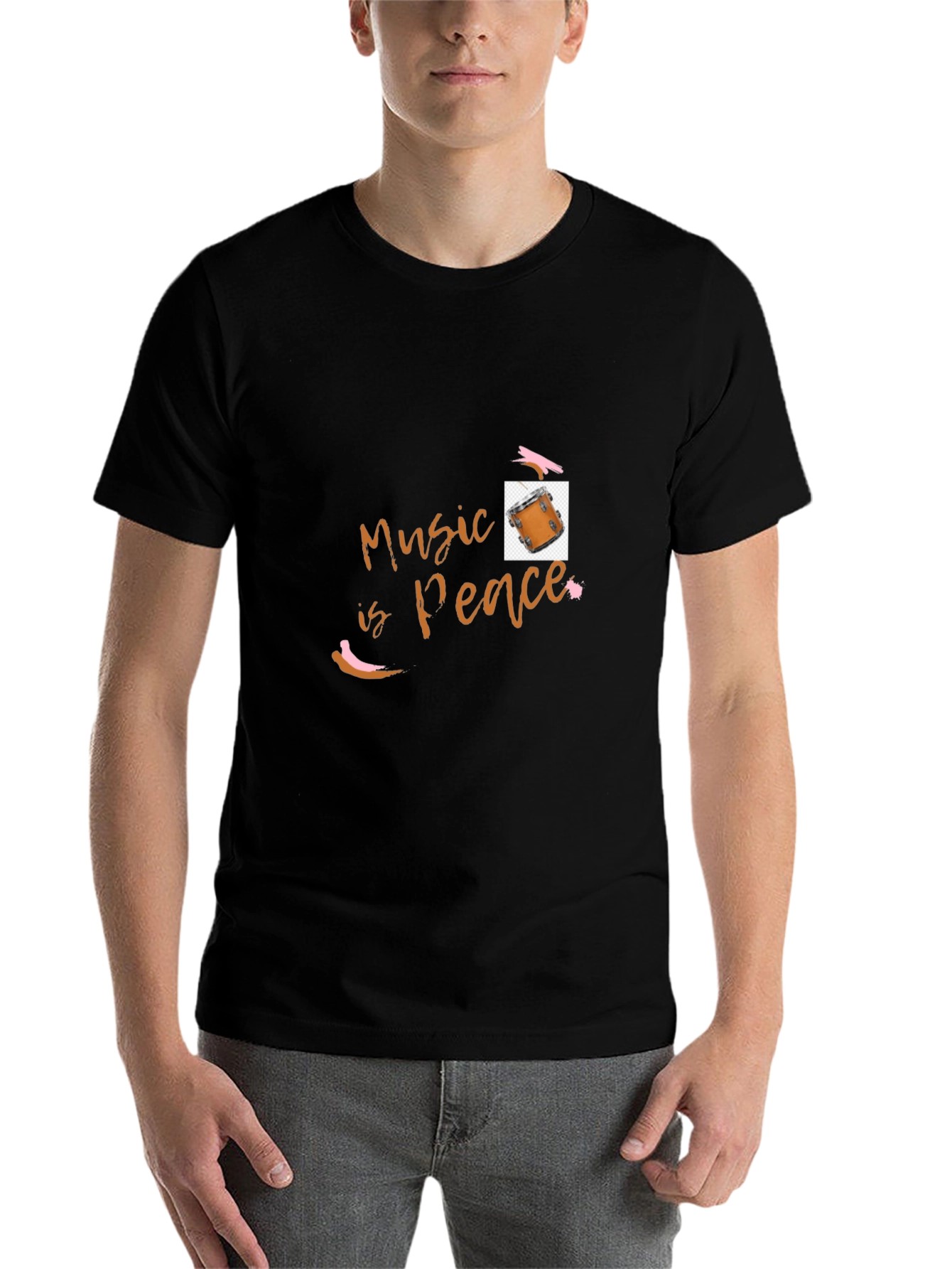 Black Music is Peace Black Graphic Tee view 7