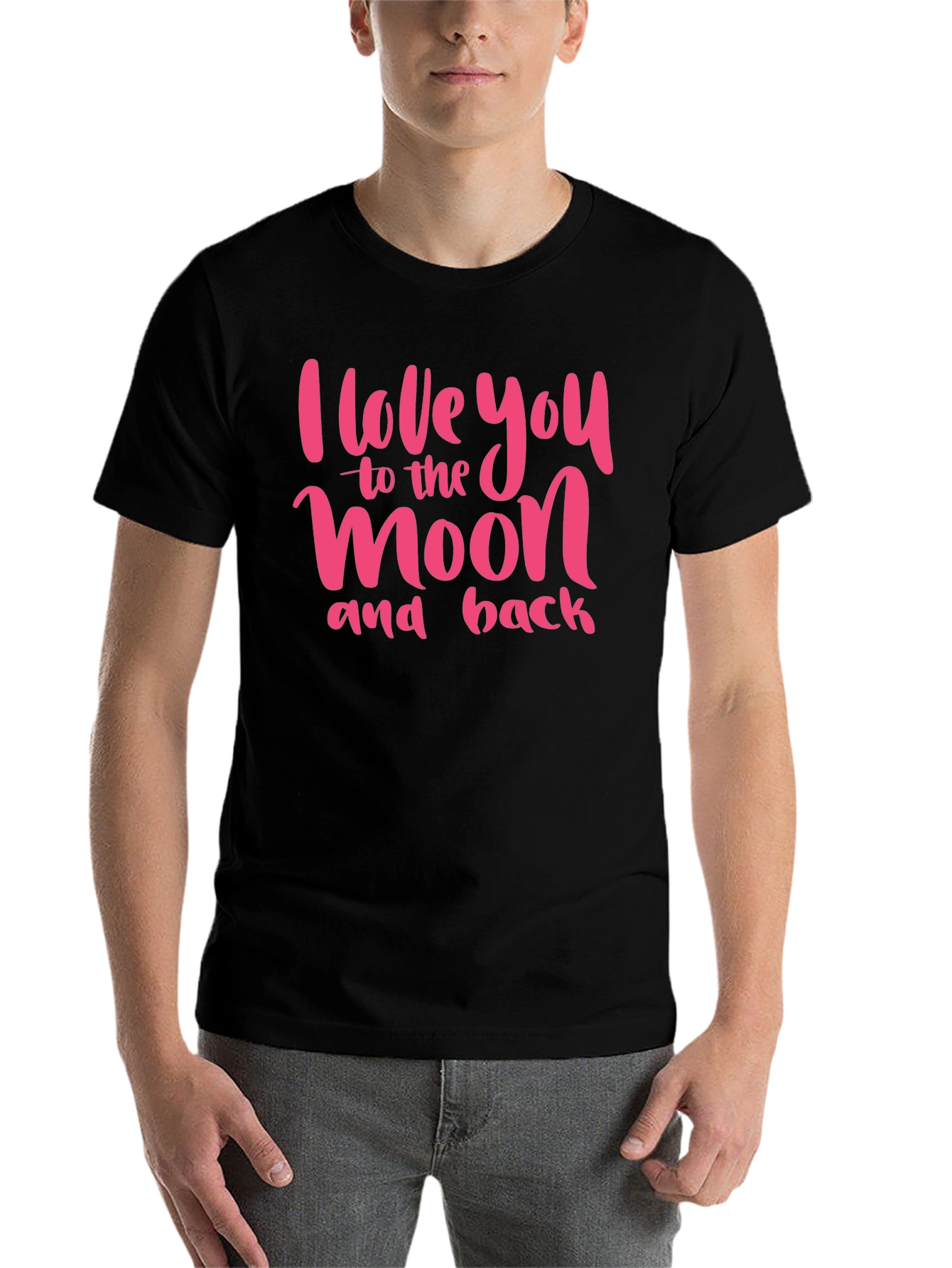 Black I Love You to the Moon and Back T-Shirt view 7