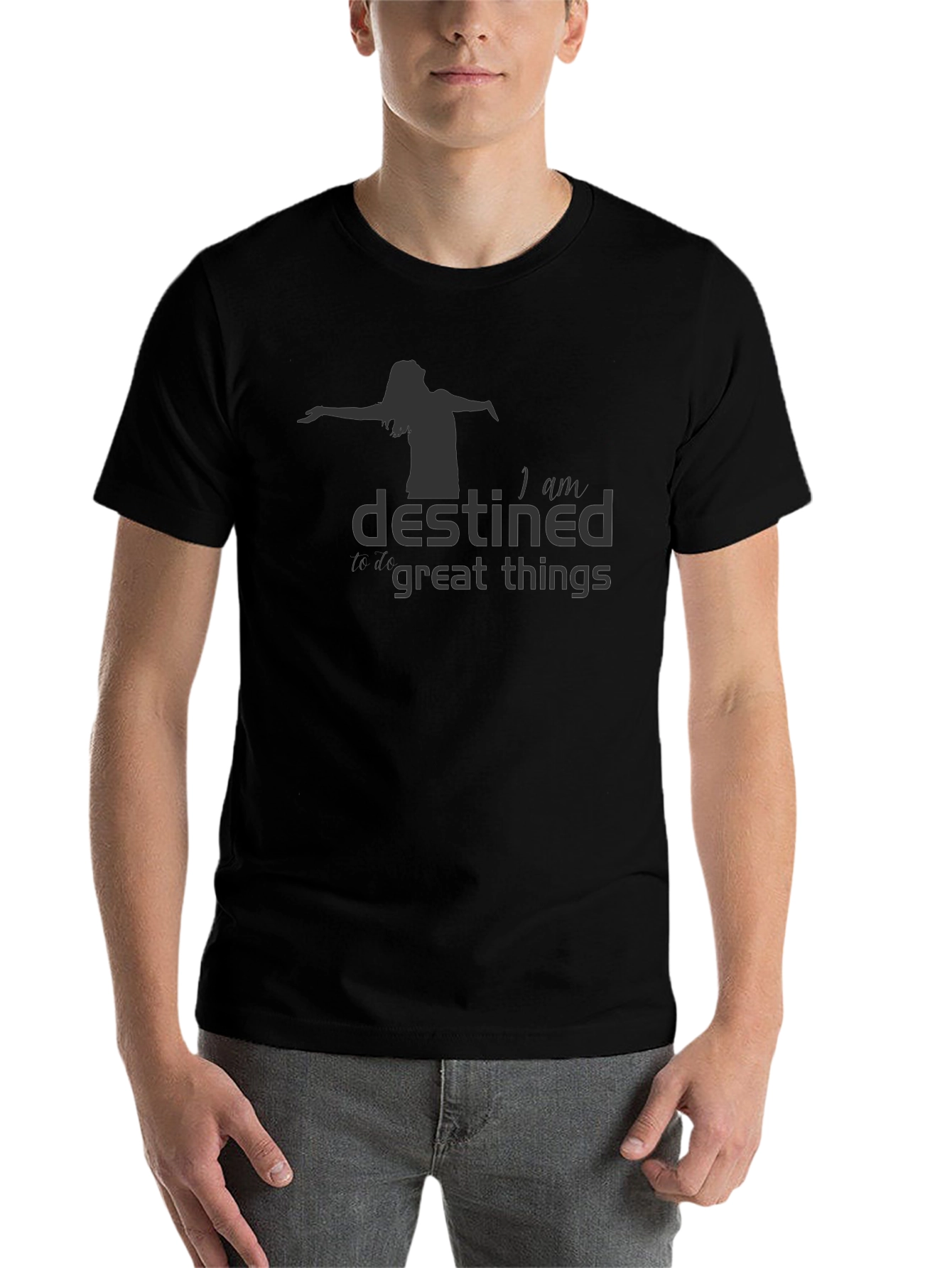 Black Destined For Great Things Graphic Tee - Black view 7