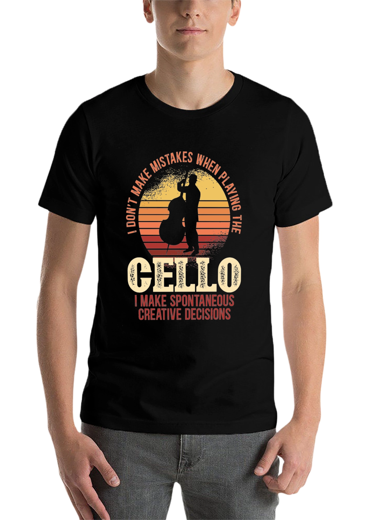 Black Cello Player T-Shirt - Funny Musician Tee view 7