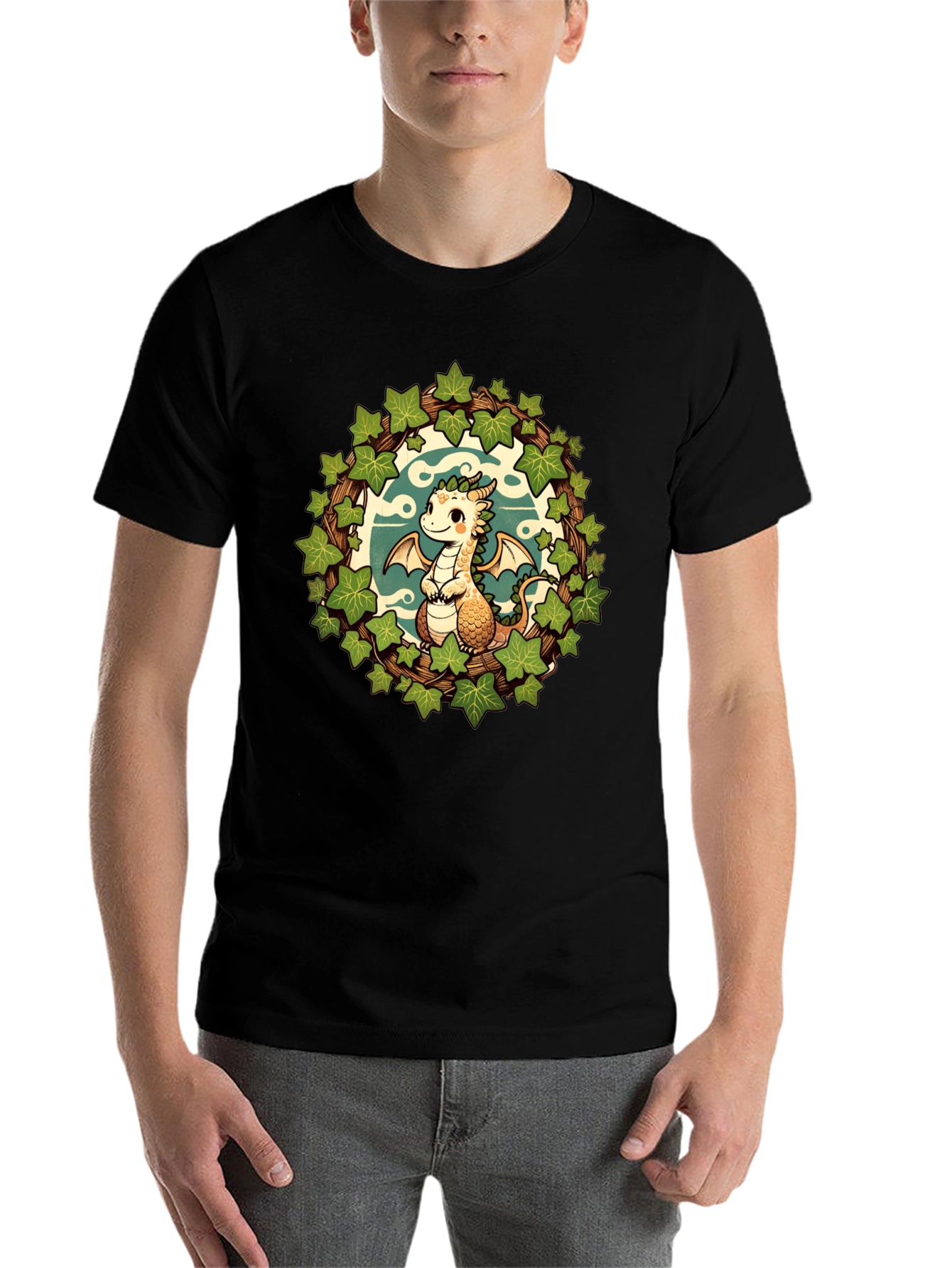 Black Dragon & Ivy Wreath Graphic Tee view 7