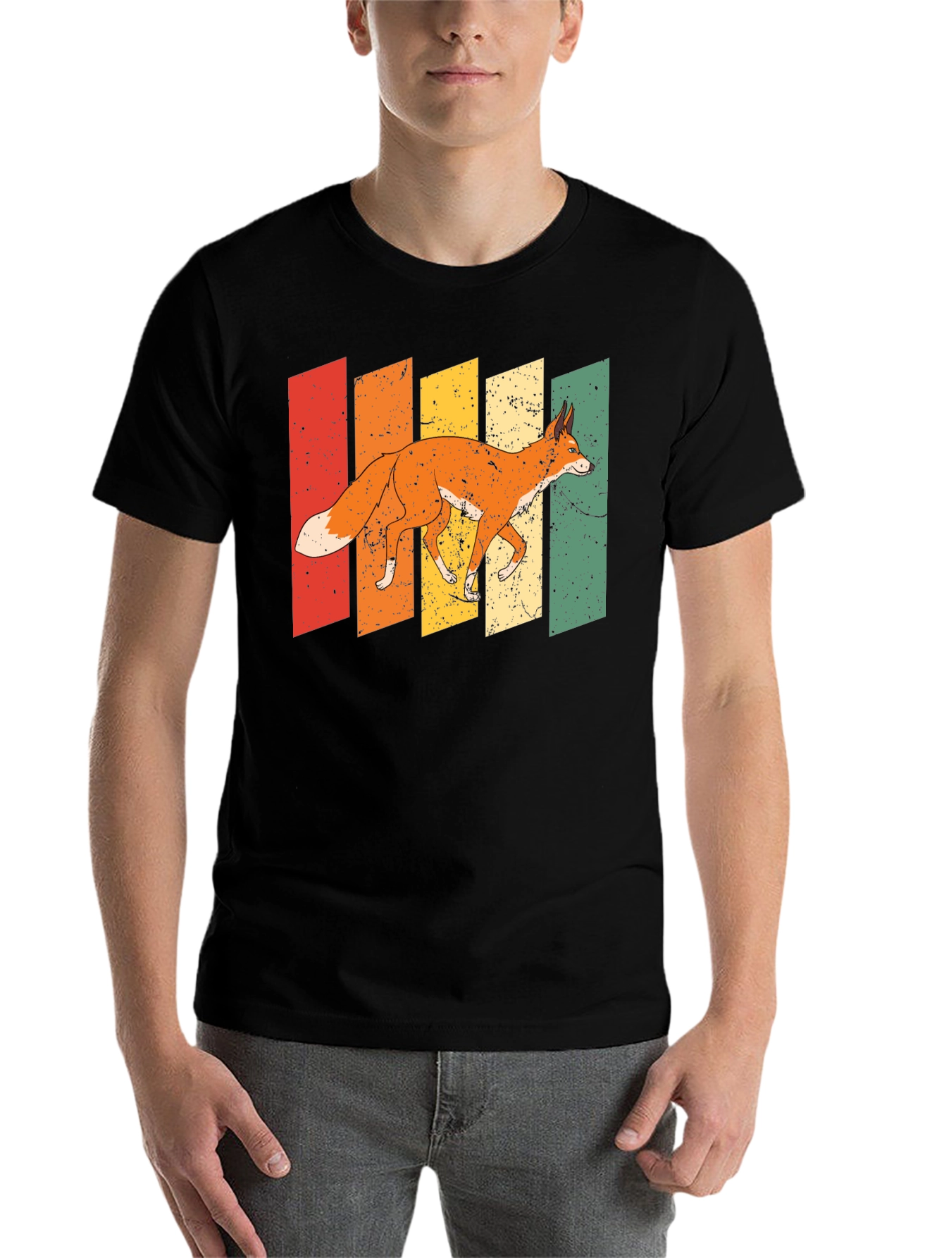 Black Retro Fox Graphic Tee - Unique Style view 7