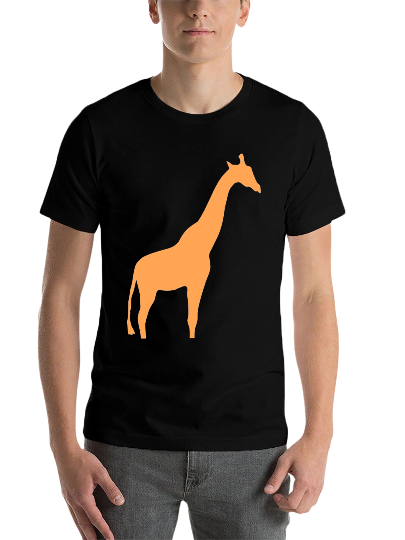 Black Giraffe Graphic Tee - Black Casual T-Shirt view 7