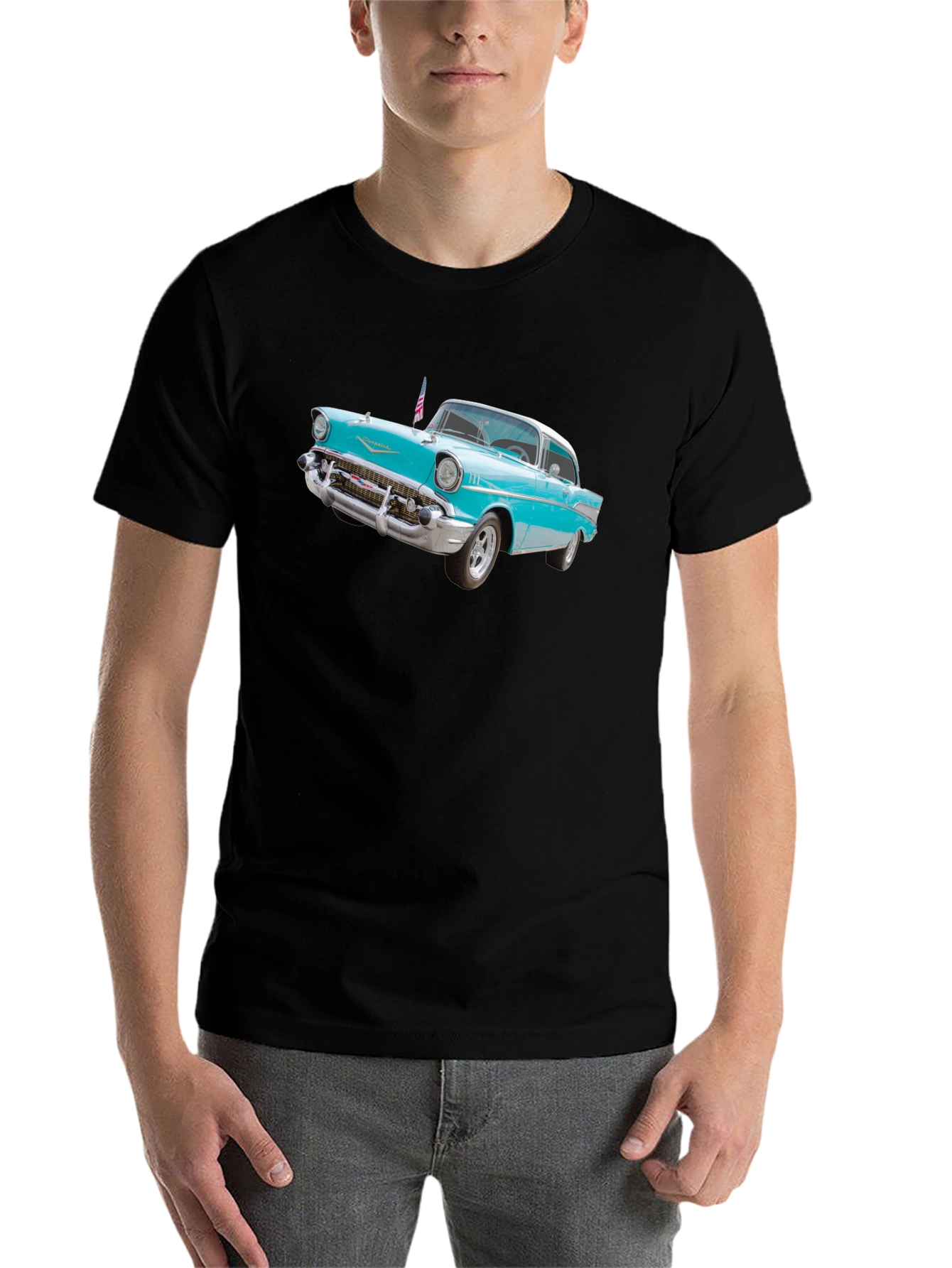 Black Vintage Car Graphic T-Shirt view 7