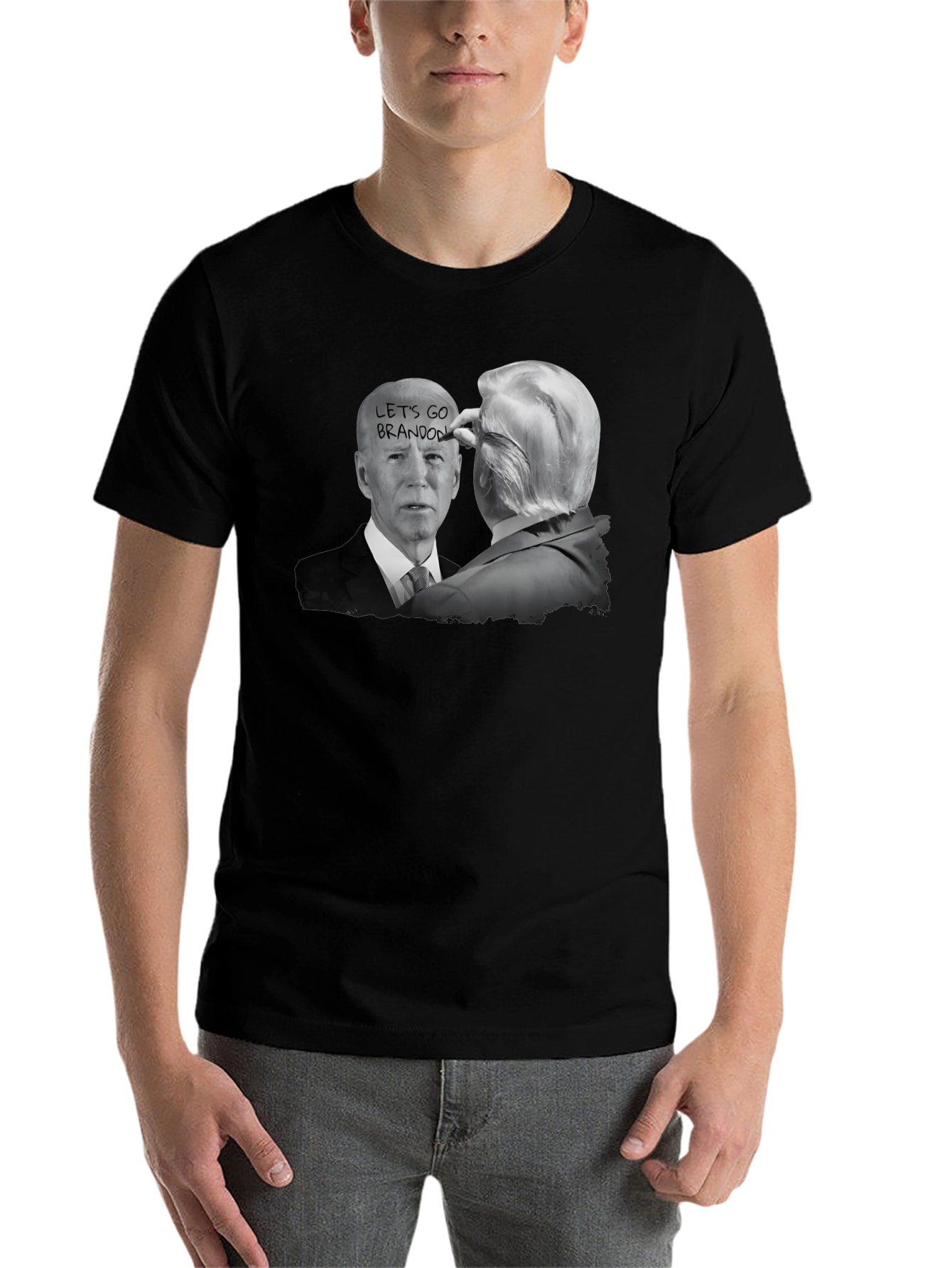 Black Let's Go Brandon T-Shirt Political Humor view 7