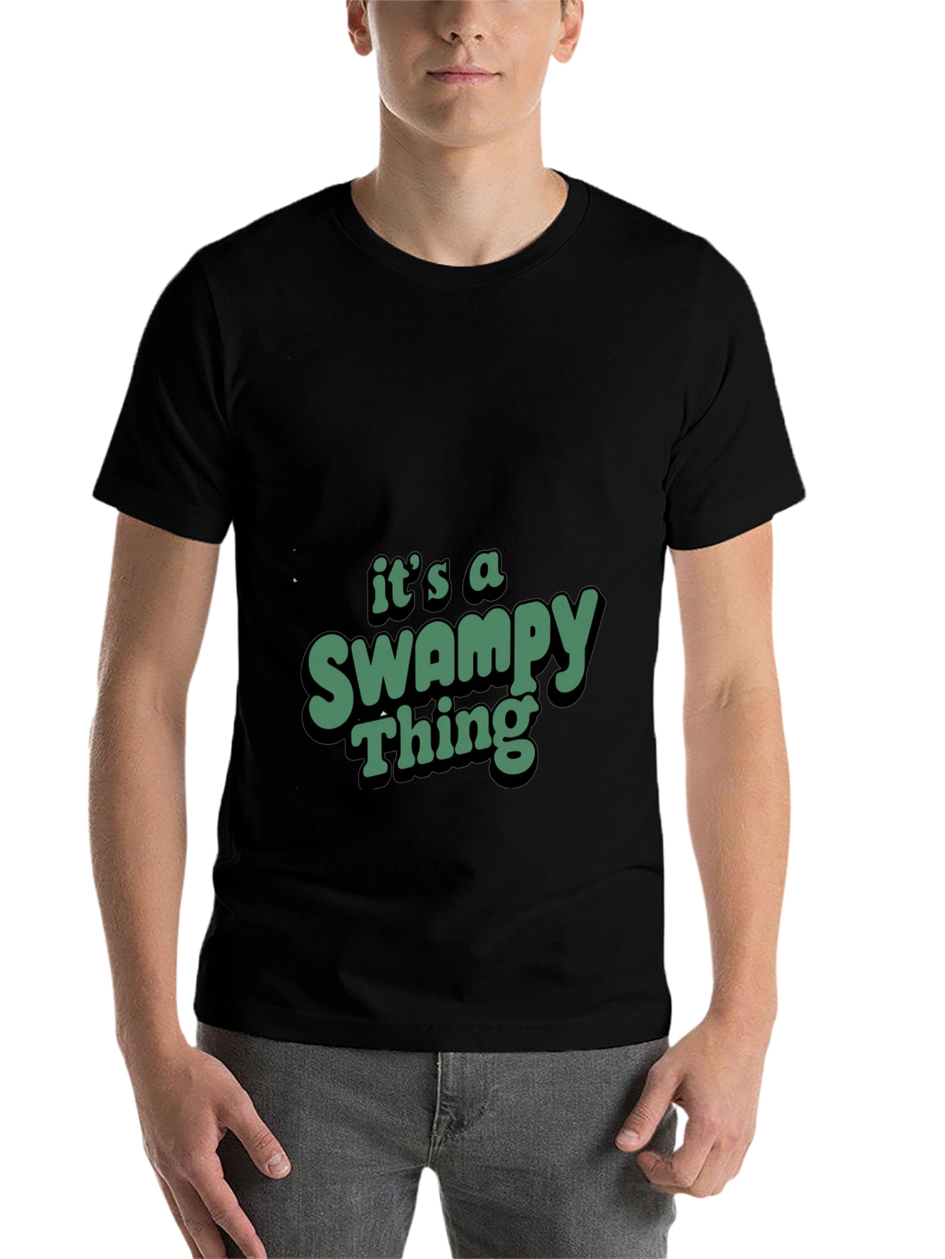 Black Swampy Thing Graphic T-Shirt view 7