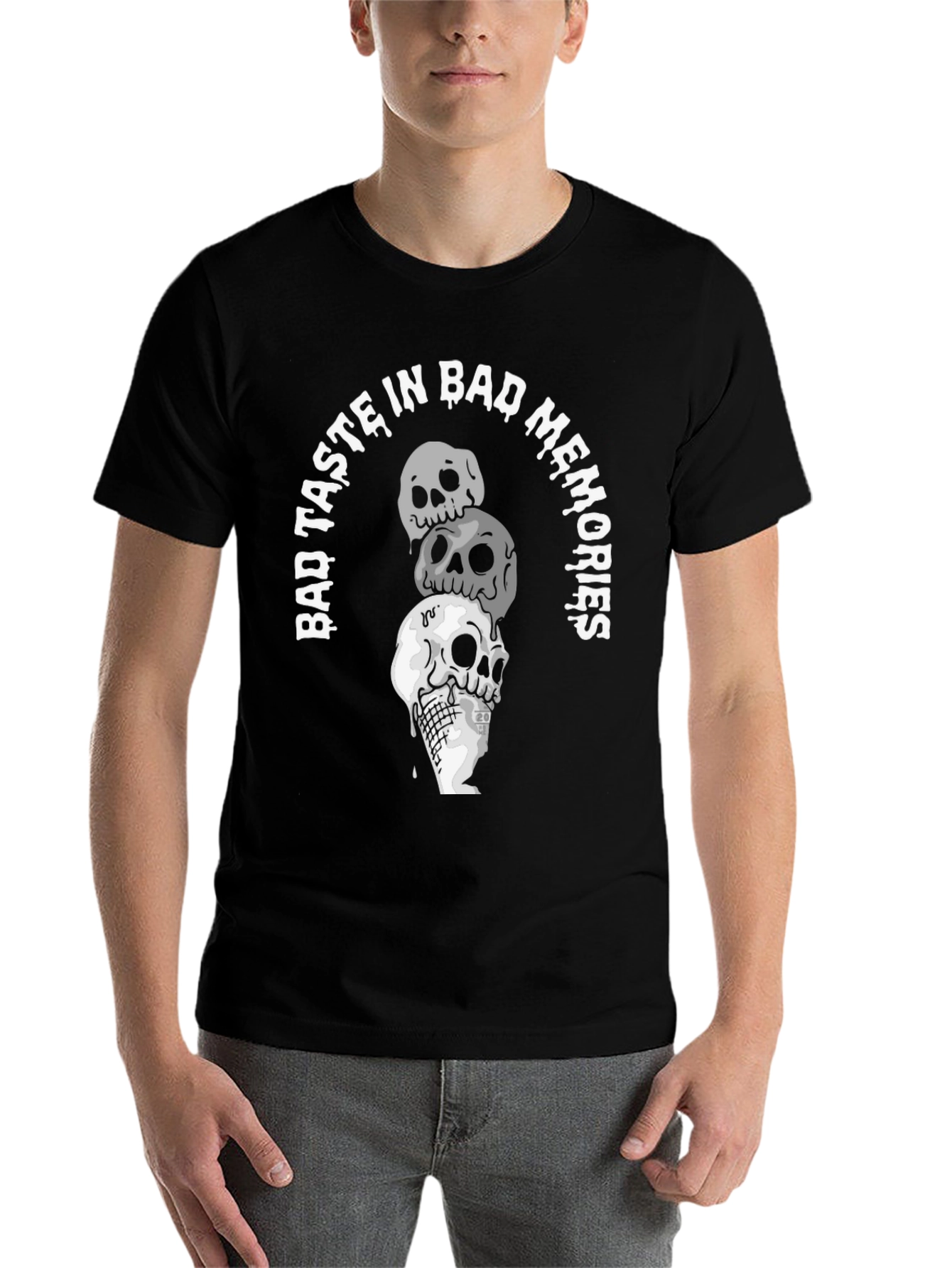 Black Skull Ice Cream T-Shirt - Bad Taste in Bad Memories view 7